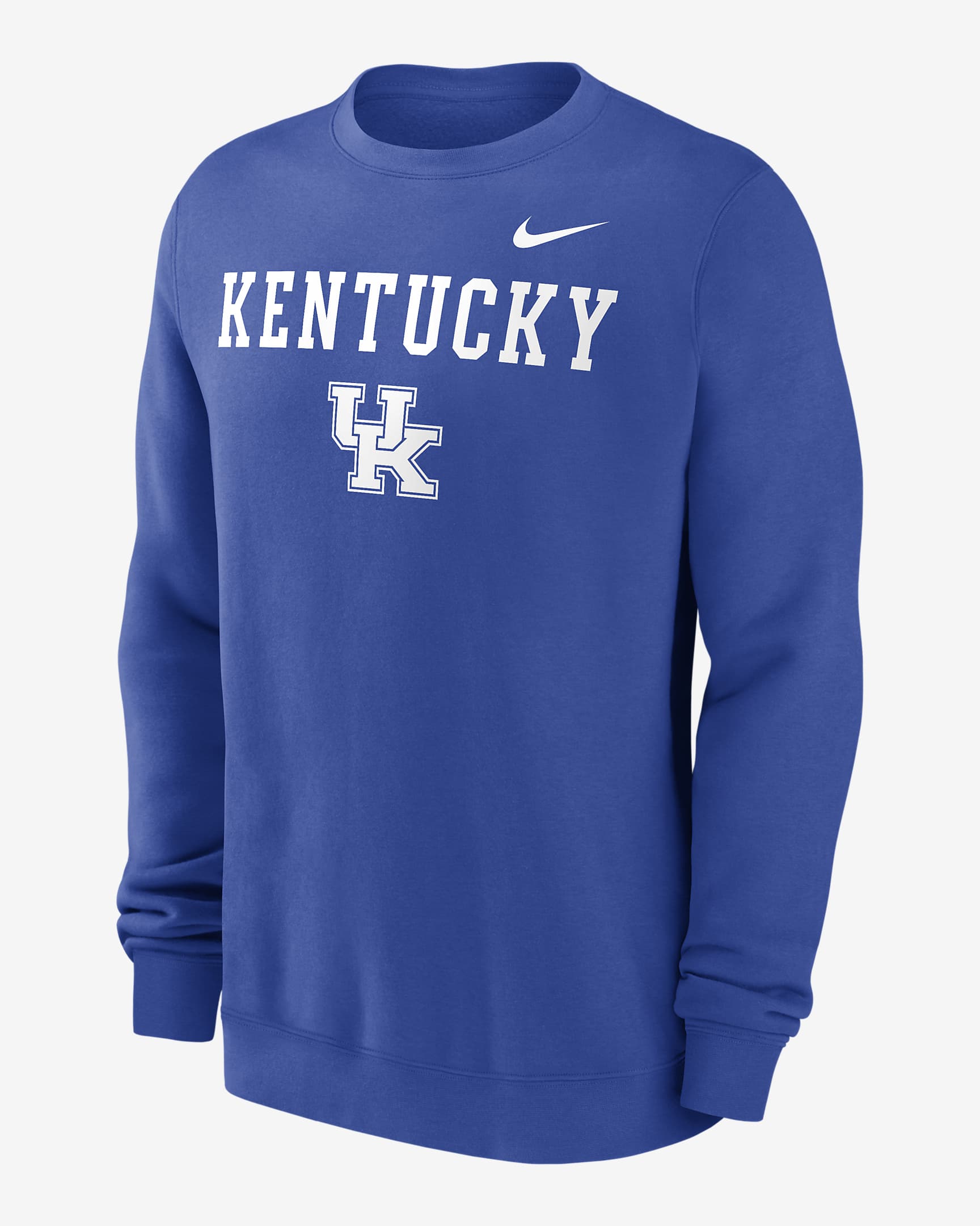 Kentucky Wildcats Primetime Primary Stack Men's Nike College Pullover Crew - Blue