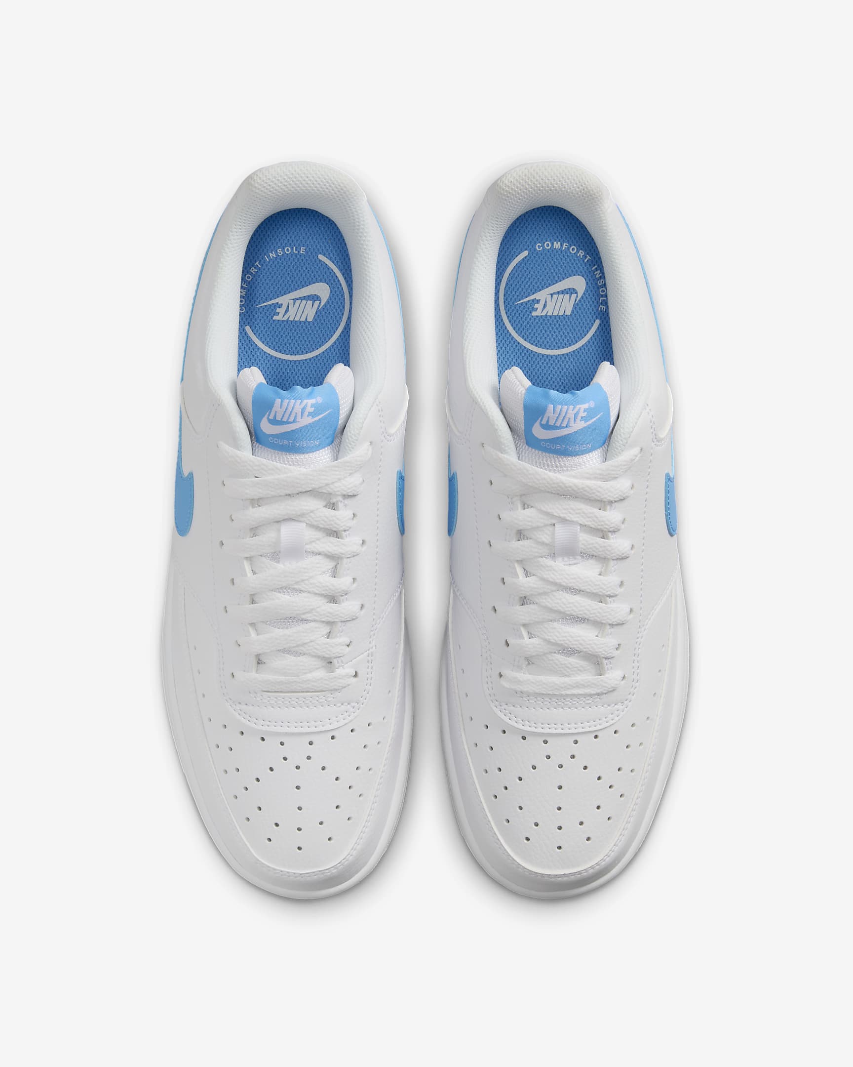 Sapatilhas Nike Court Vision Low para homem - Branco/Amarelo Gum/Azul University