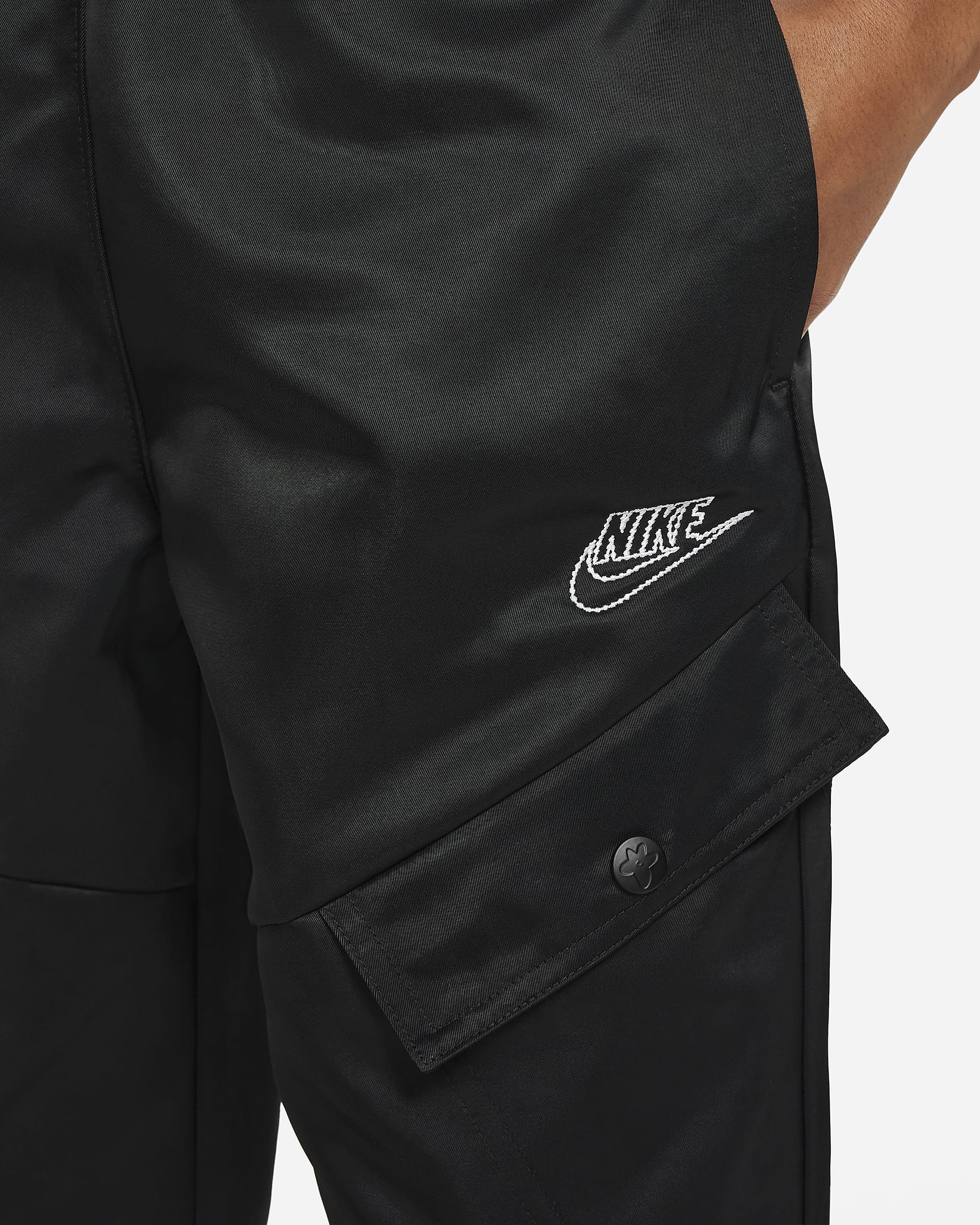 Pants para niña talla grande Nike Sportswear - Negro/Blanco