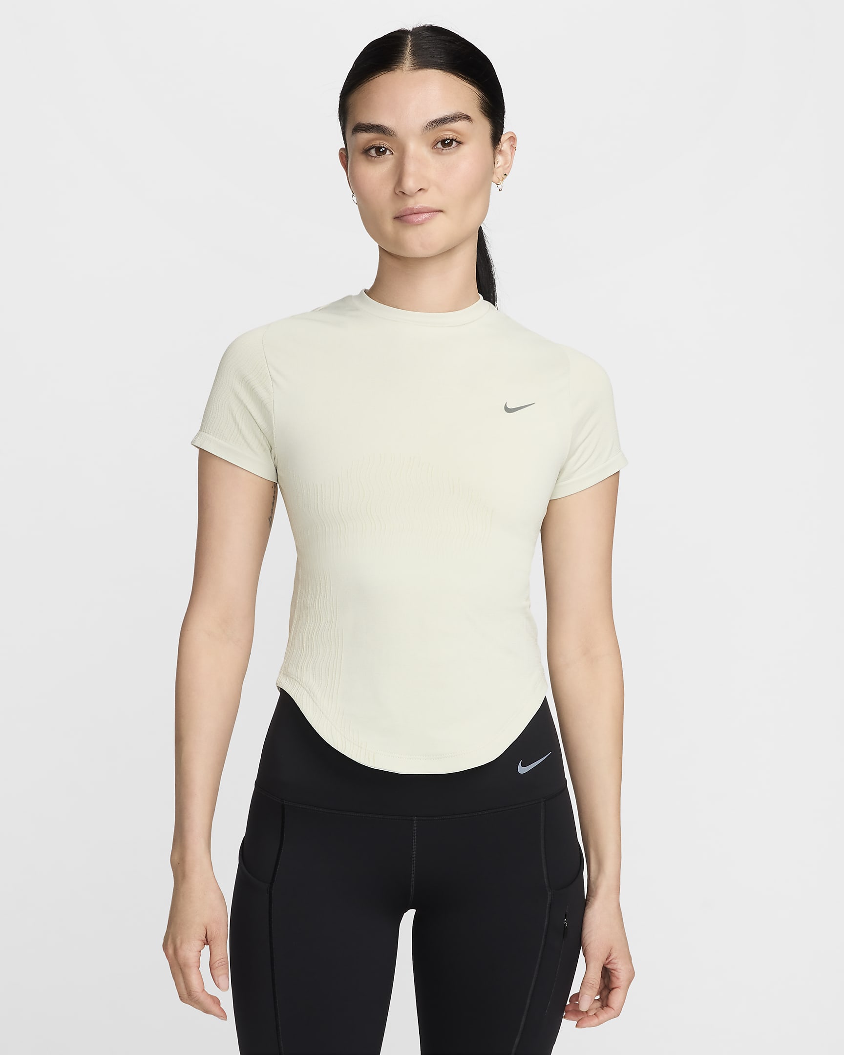 Nike Running Division Women's Dri-FIT ADV Short-Sleeve Running Top - Barely Green/Olive Aura