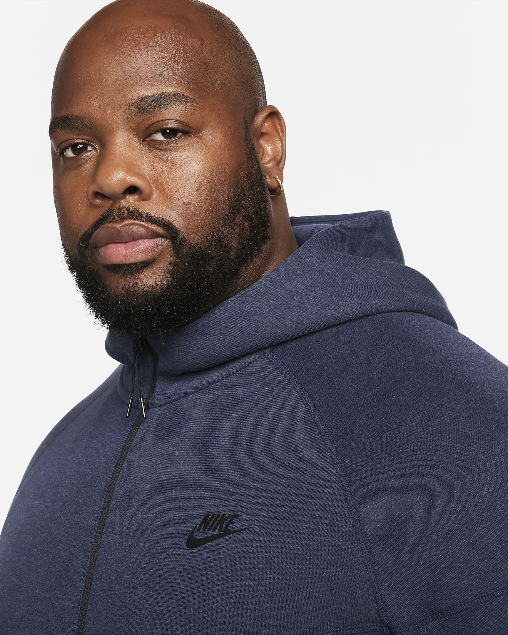 Męska bluza z kapturem i zamkiem na całej długości Nike Sportswear Tech Fleece Windrunner - Obsidian Heather/Czerń