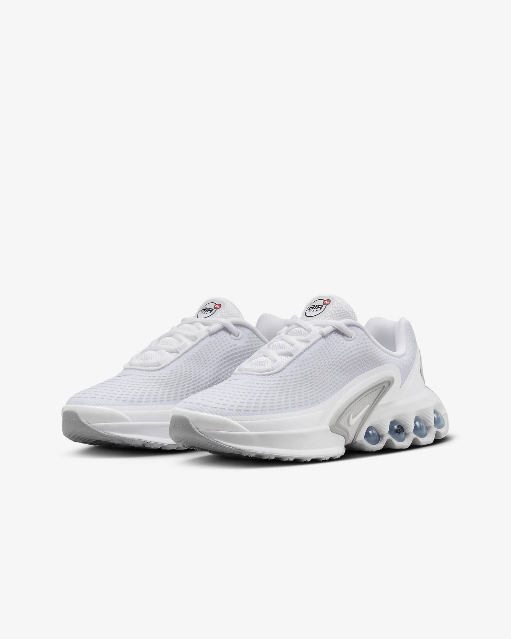 Nike Air Max Dn Big Kids' Shoes - White/White/Metallic Silver/White