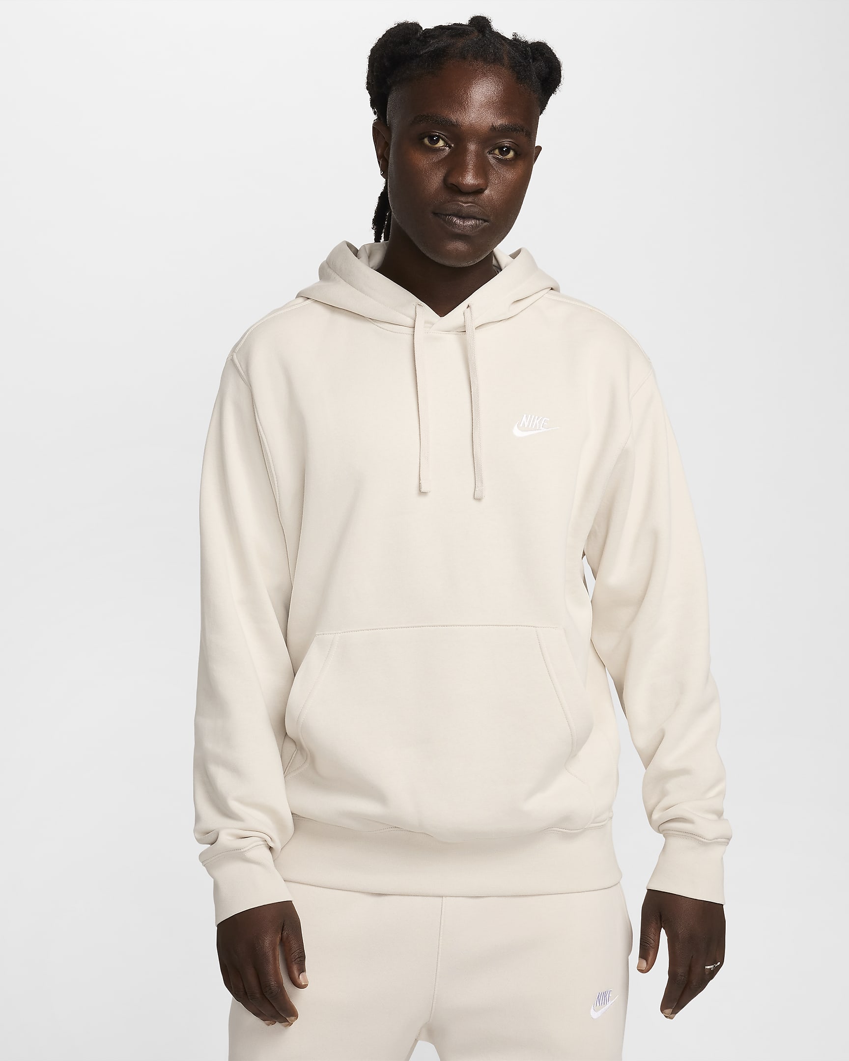 Sweat à capuche Nike Sportswear Club Fleece - Light Orewood Brown/Light Orewood Brown/Blanc