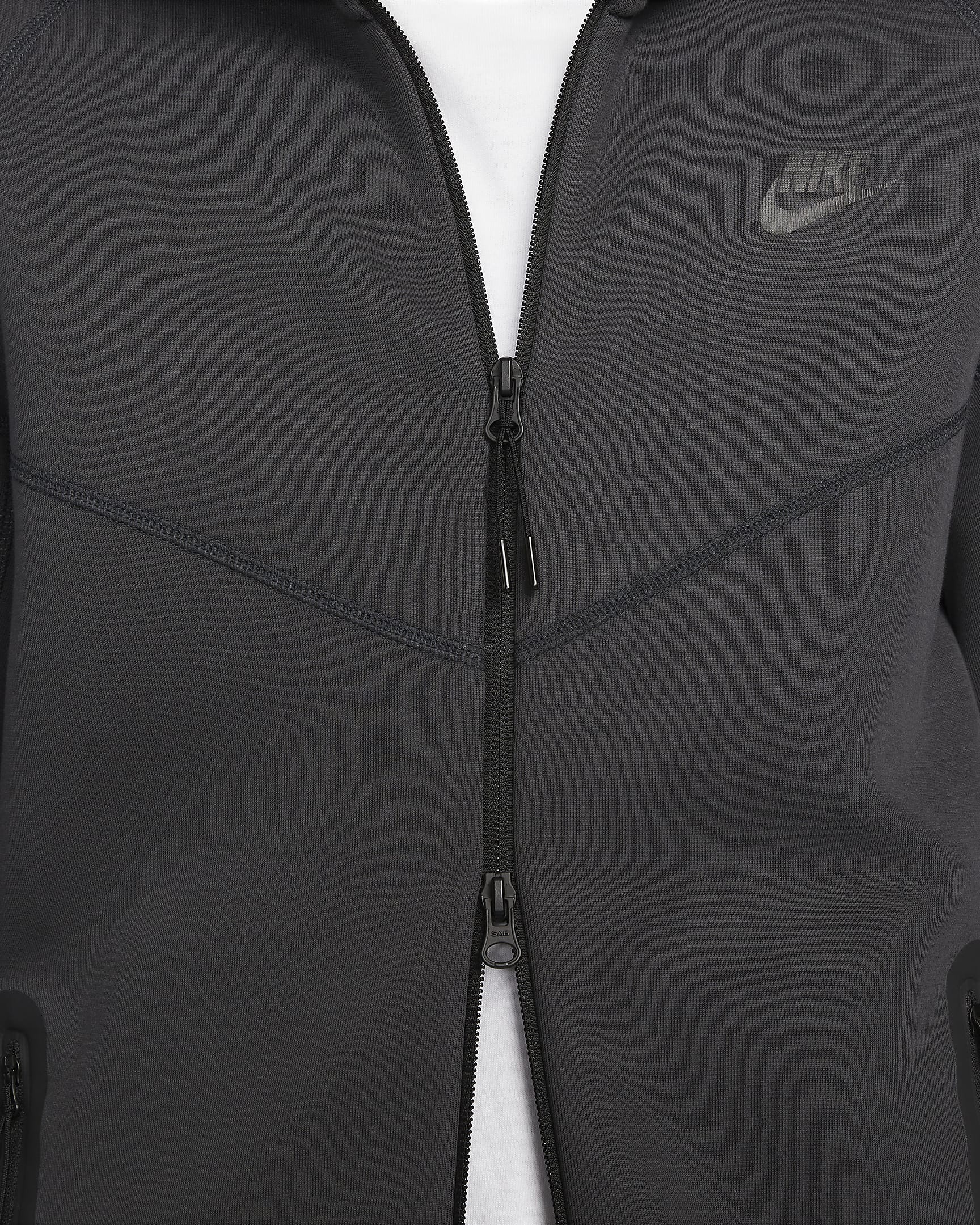 Hoodie com fecho completo Nike Sportswear Tech Fleece Windrunner para homem - Anthracite/Preto