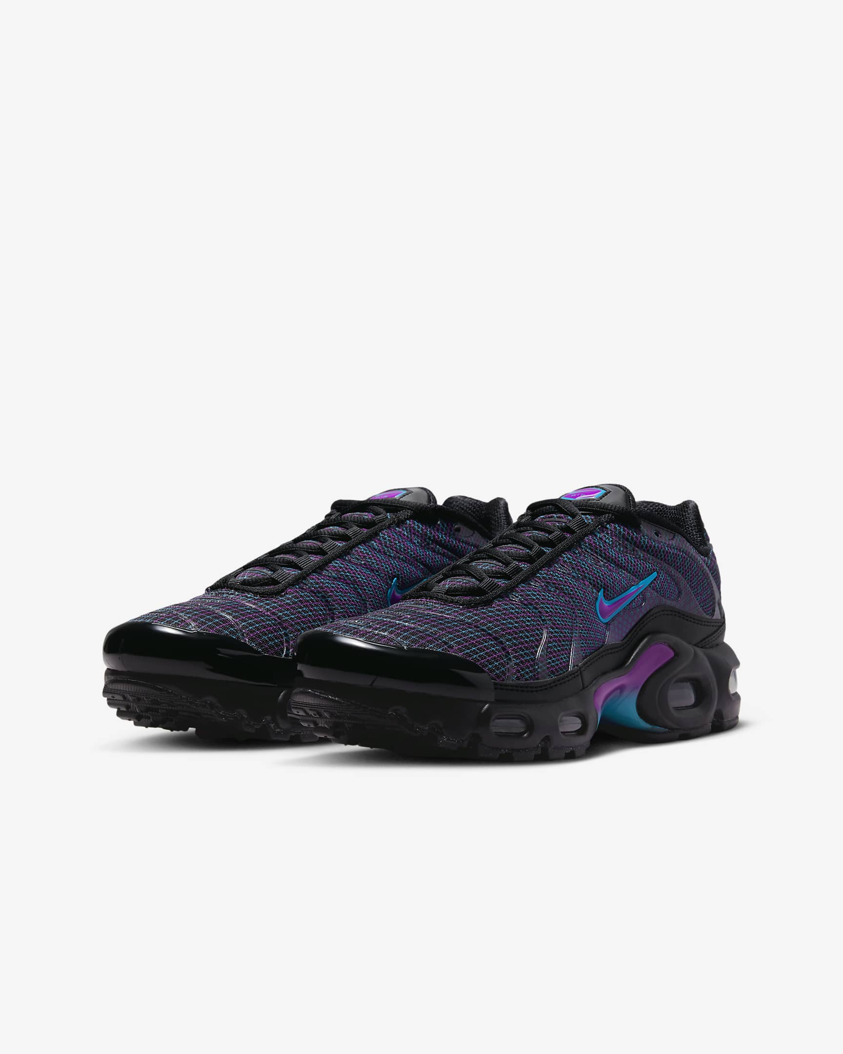 Nike Air Max Plus Big Kids' Shoes - Black/Baltic Blue/Vivid Purple