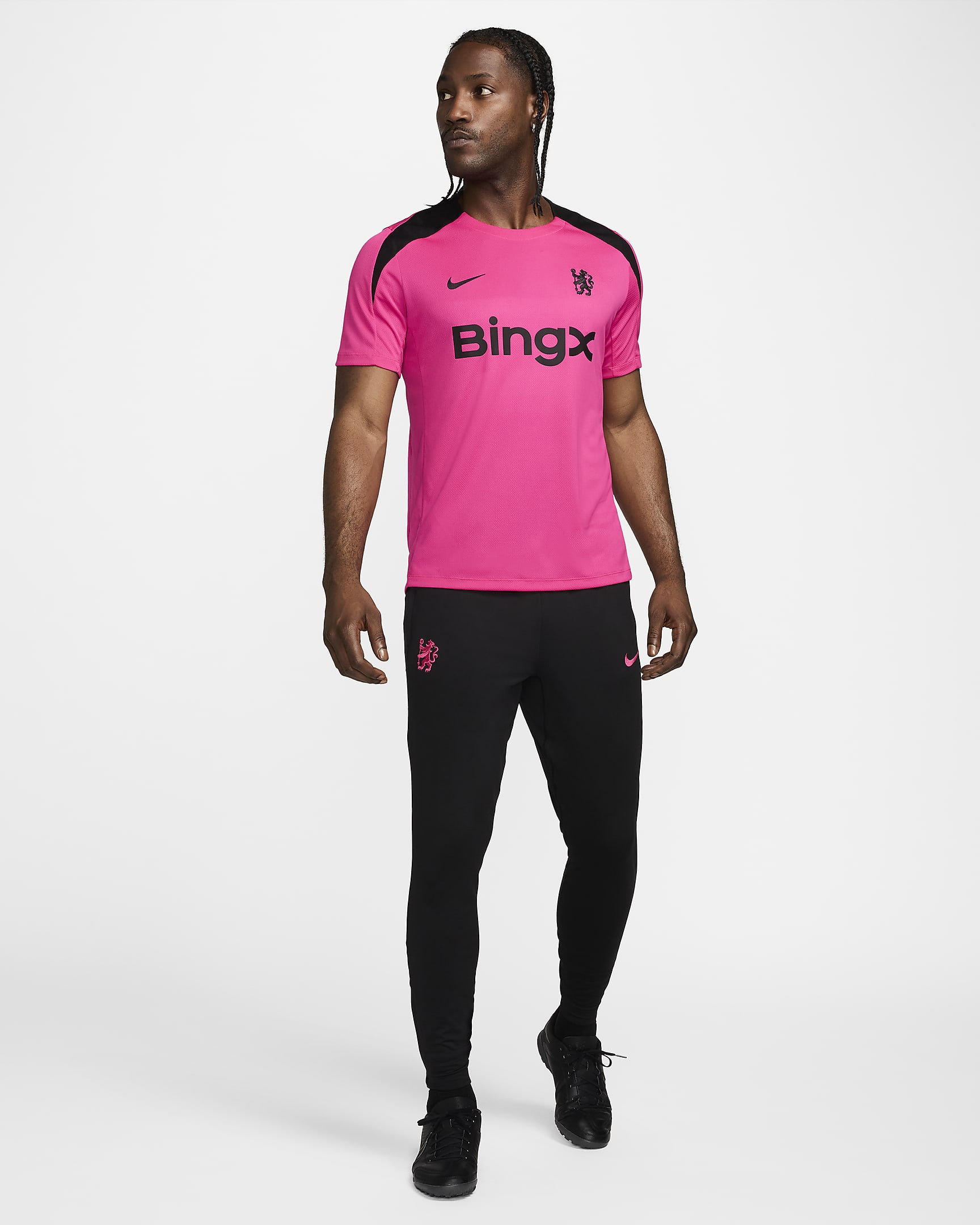 Chelsea F.C. Strike Third Men's Nike Dri-FIT Football Pants - Black/Pink Prime