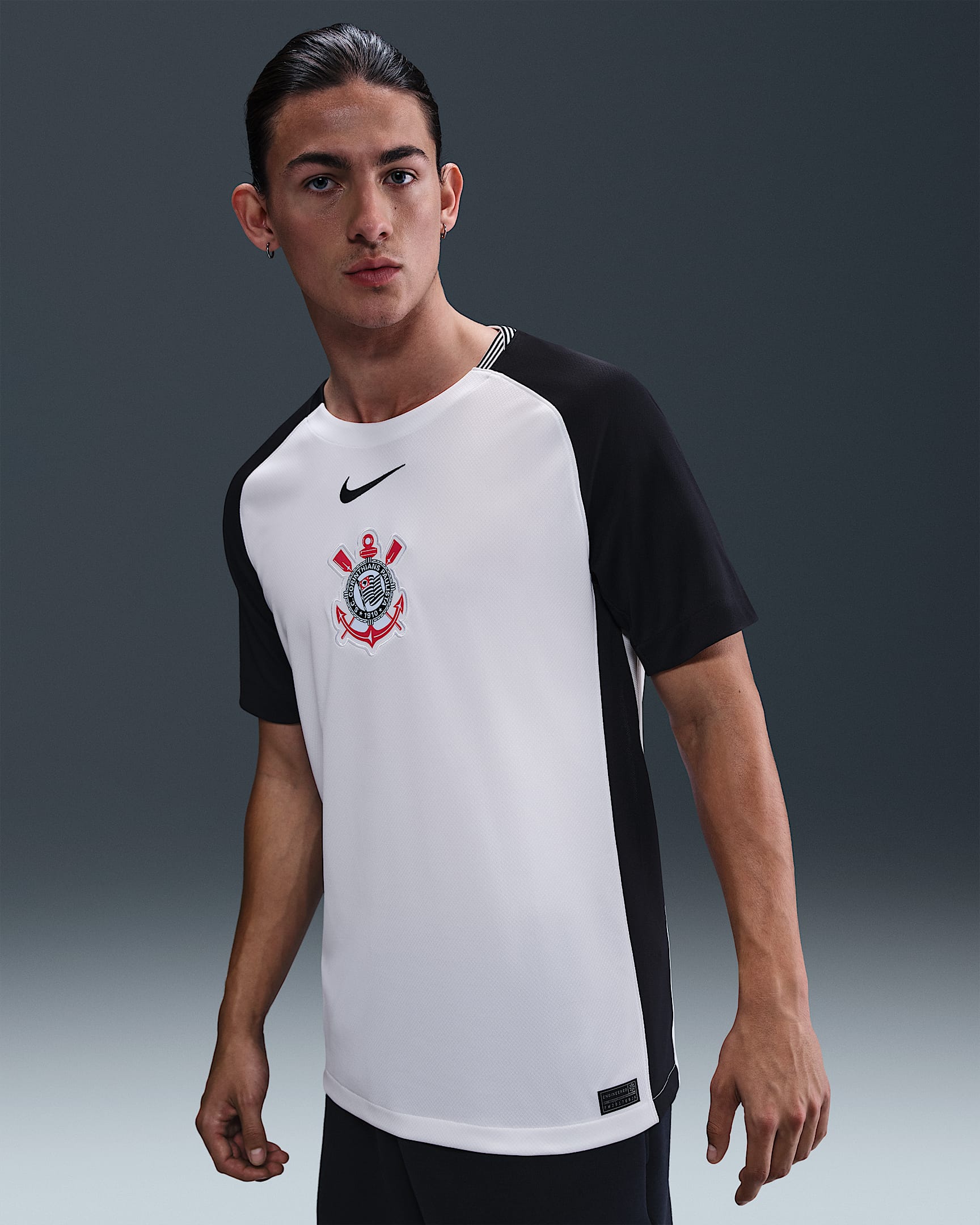 S.C. Corinthians 2025/26 Stadium Home Men's Nike Dri-FIT Soccer Replica Jersey - White/Black/Black