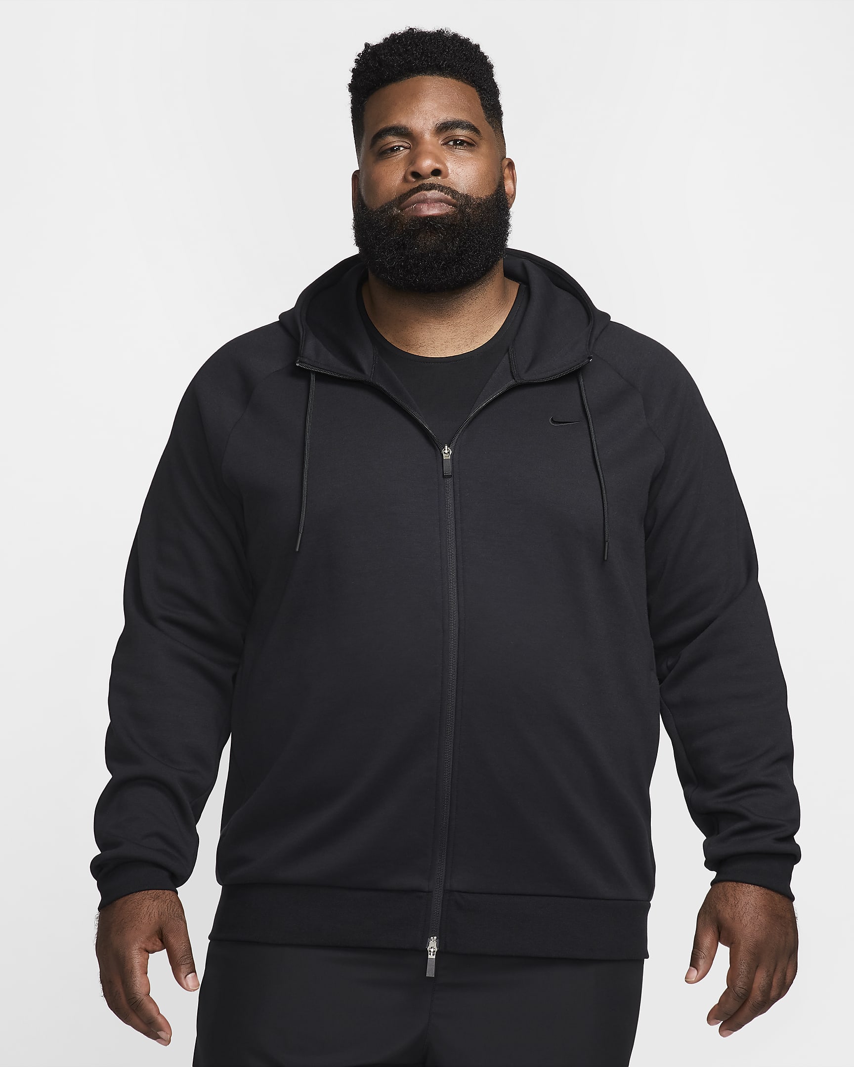 Nike Primary Men's Dri-FIT UV Full-Zip Versatile Hoodie - Black/Black