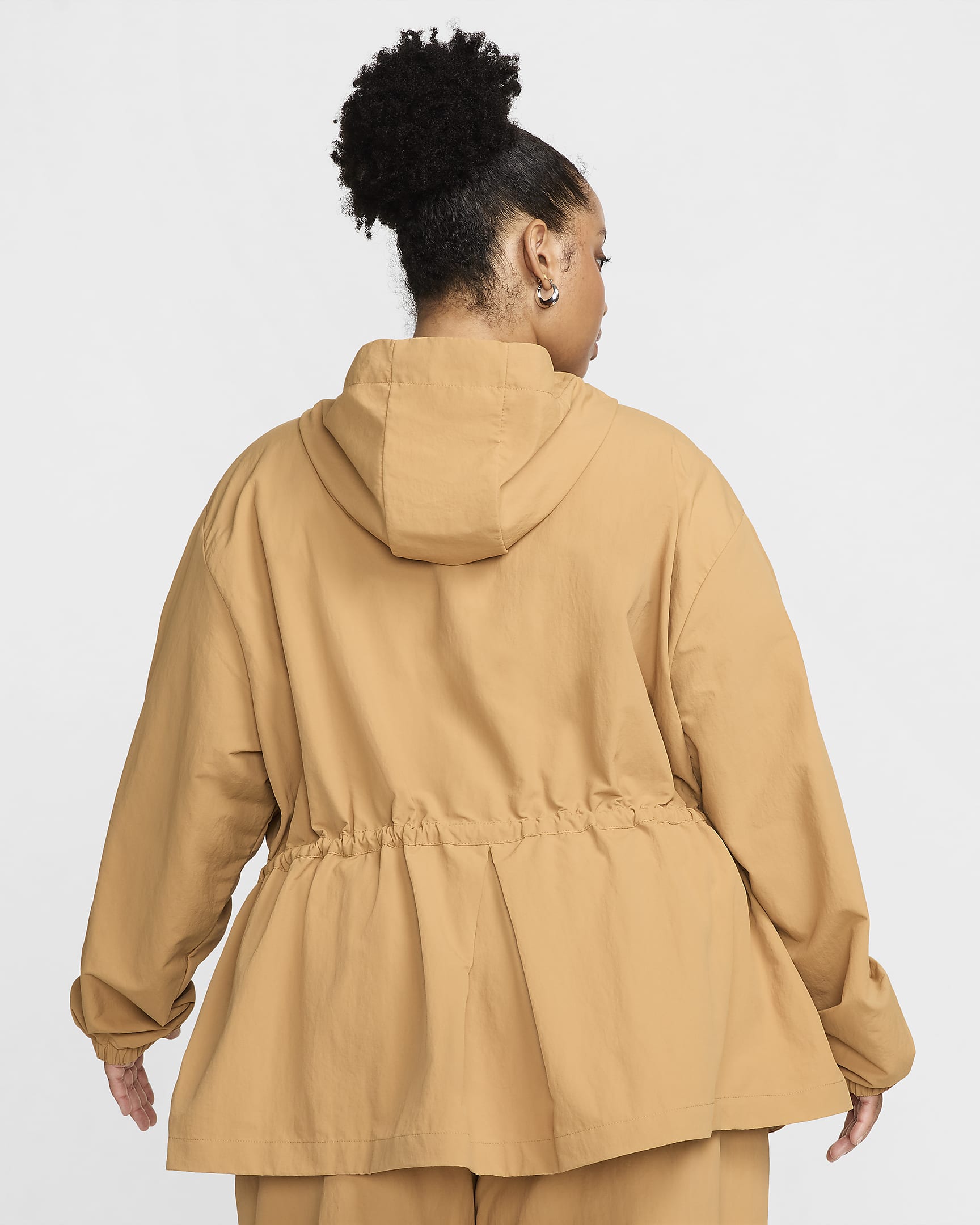 Nike Sportswear Everything Wovens Women's Oversized Hooded Jacket (Plus Size) - Flax/Black