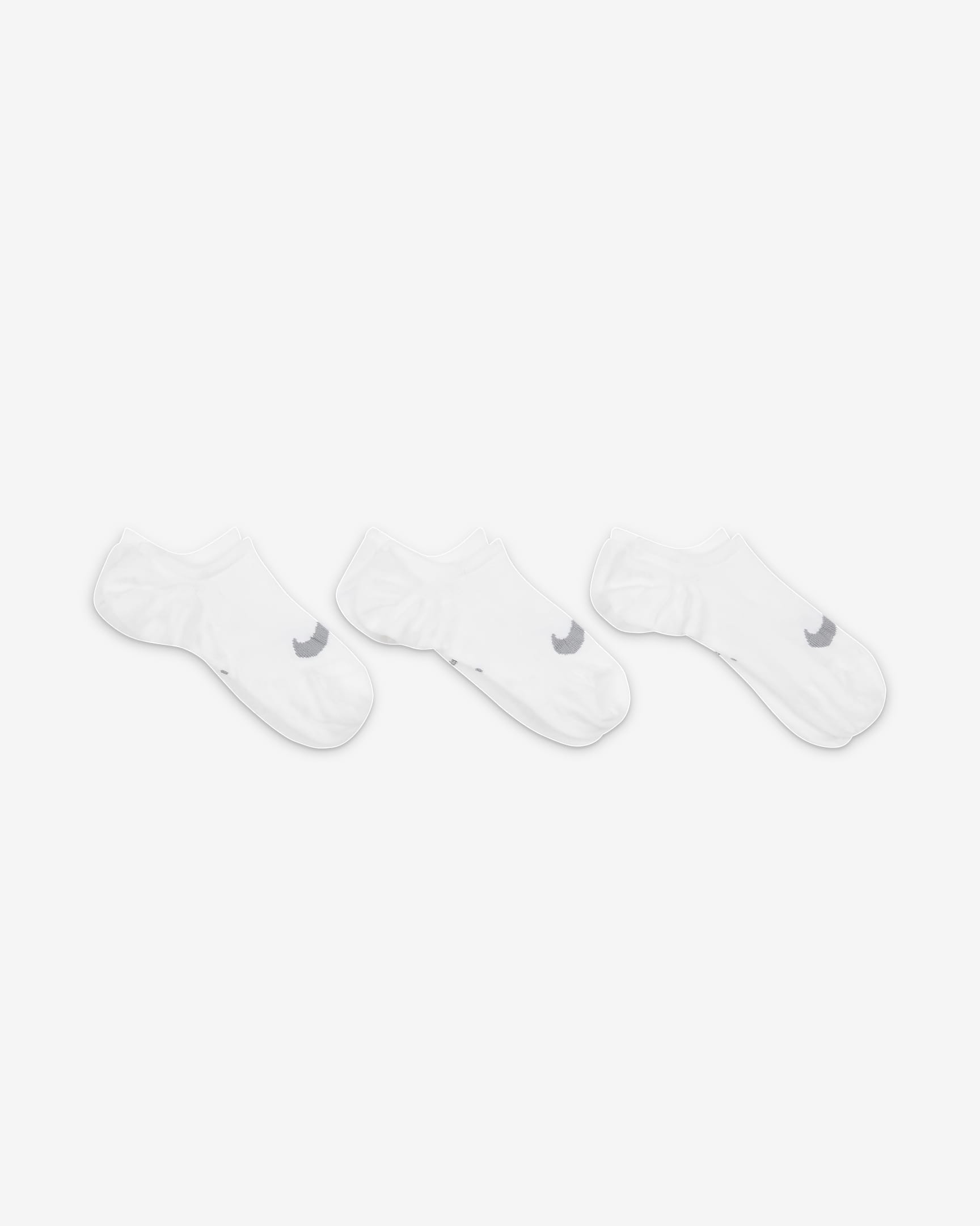 Socquettes ouvertes de training Nike Everyday Plus Lightweight pour Femme (3 paires) - Blanc/Wolf Grey