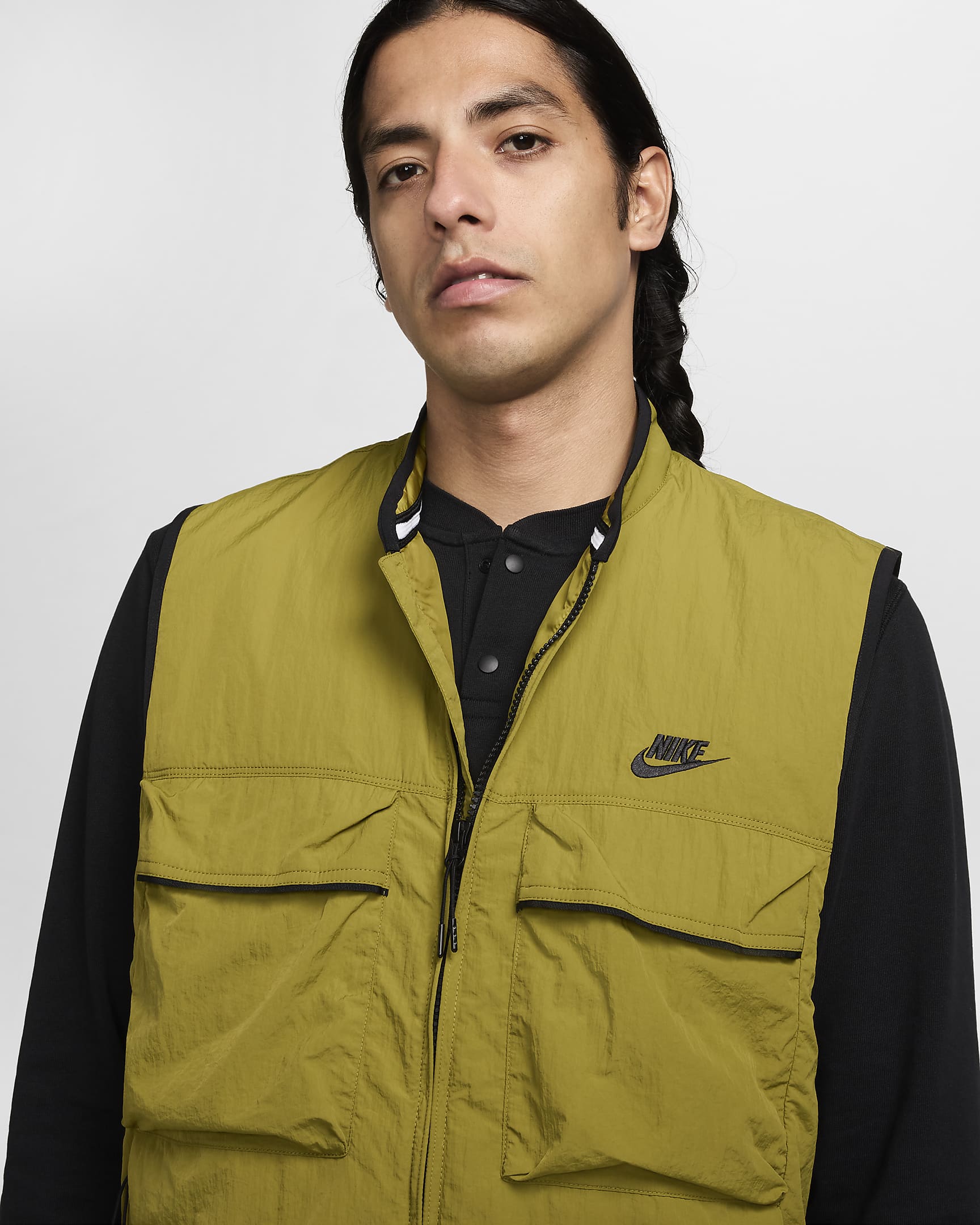 Veste sans manches tissée Nike Tech pour homme - Pacific Moss/Pacific Moss/Noir