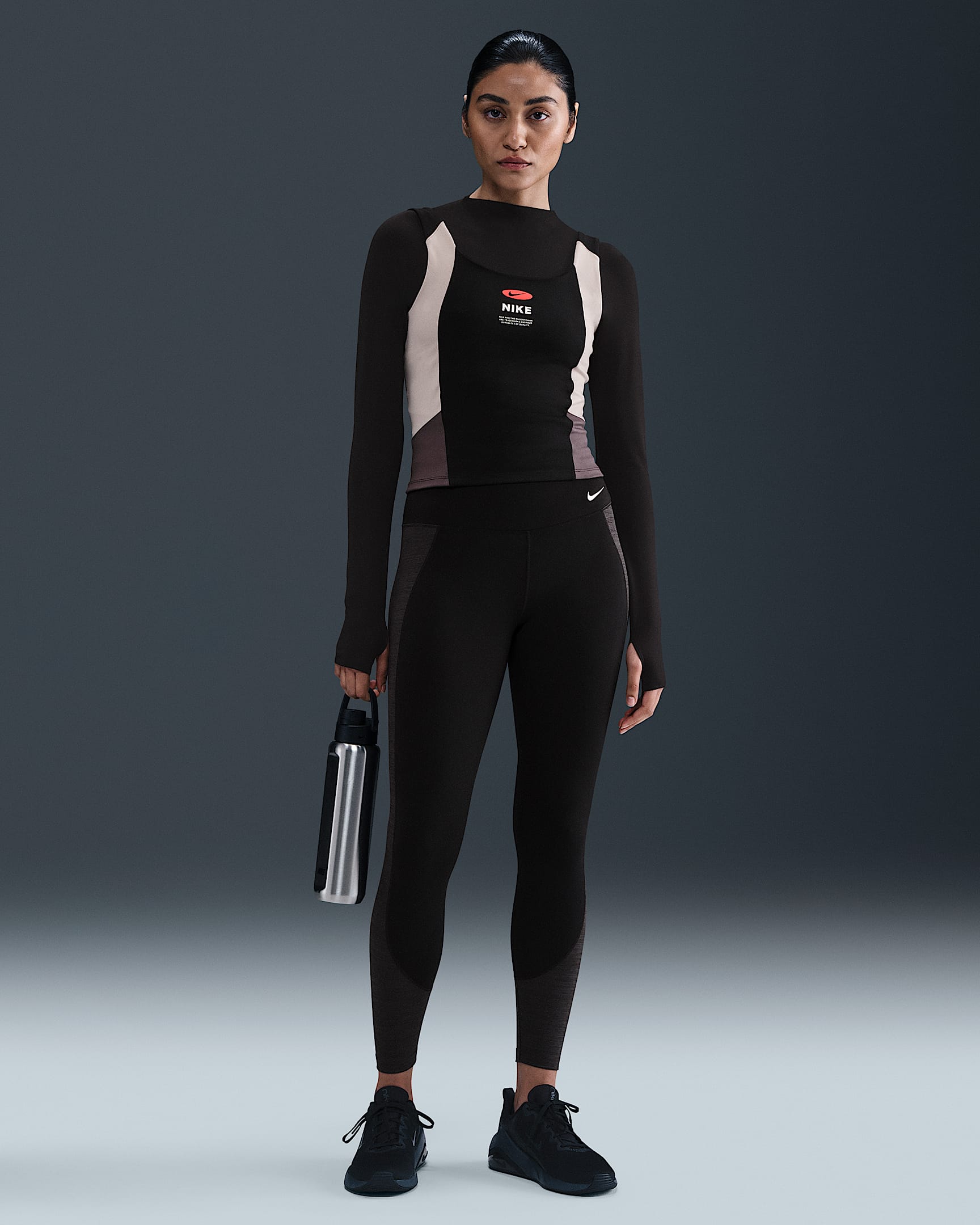 Nike One Women's High-Waisted 7/8 Leggings - Black/Dark Shadow/White