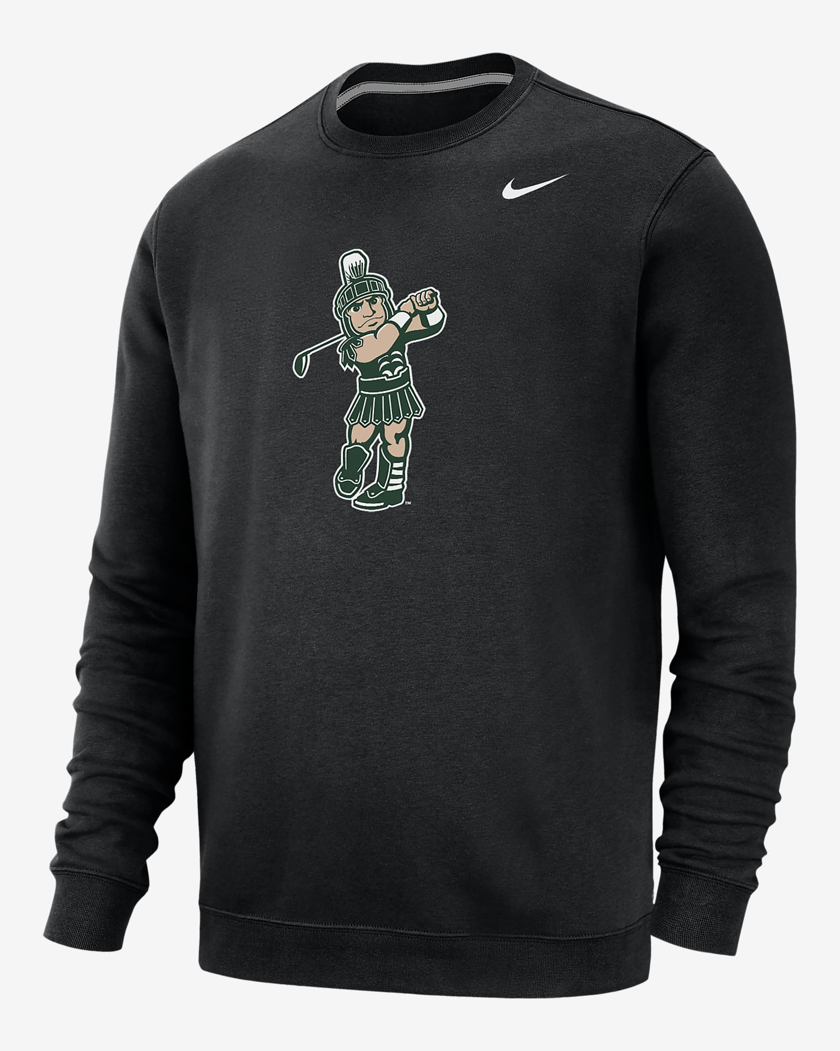 Michigan State Club Fleece Men's Nike College Crew-Neck Sweatshirt - Black