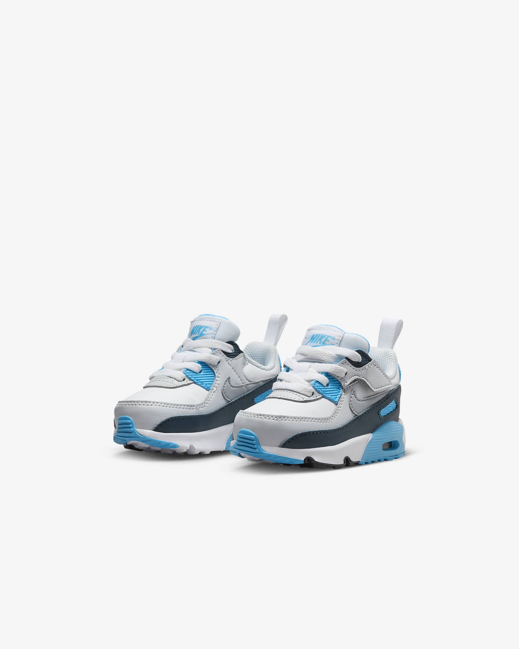 Nike Air Max 90 EasyOn Schuh für Babys und Kleinkinder - Weiß/Baltic Blue/Armory Navy/Wolf Grey