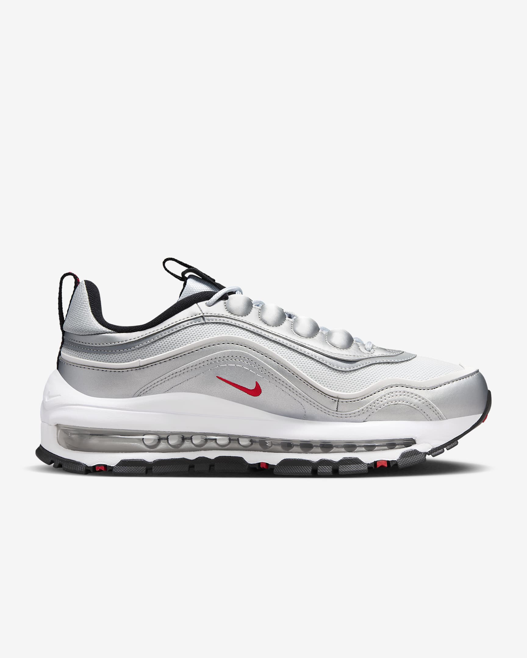 Nike Air Max 97 Futura 女鞋 - Metallic Silver/Pure Platinum/白色/University Red