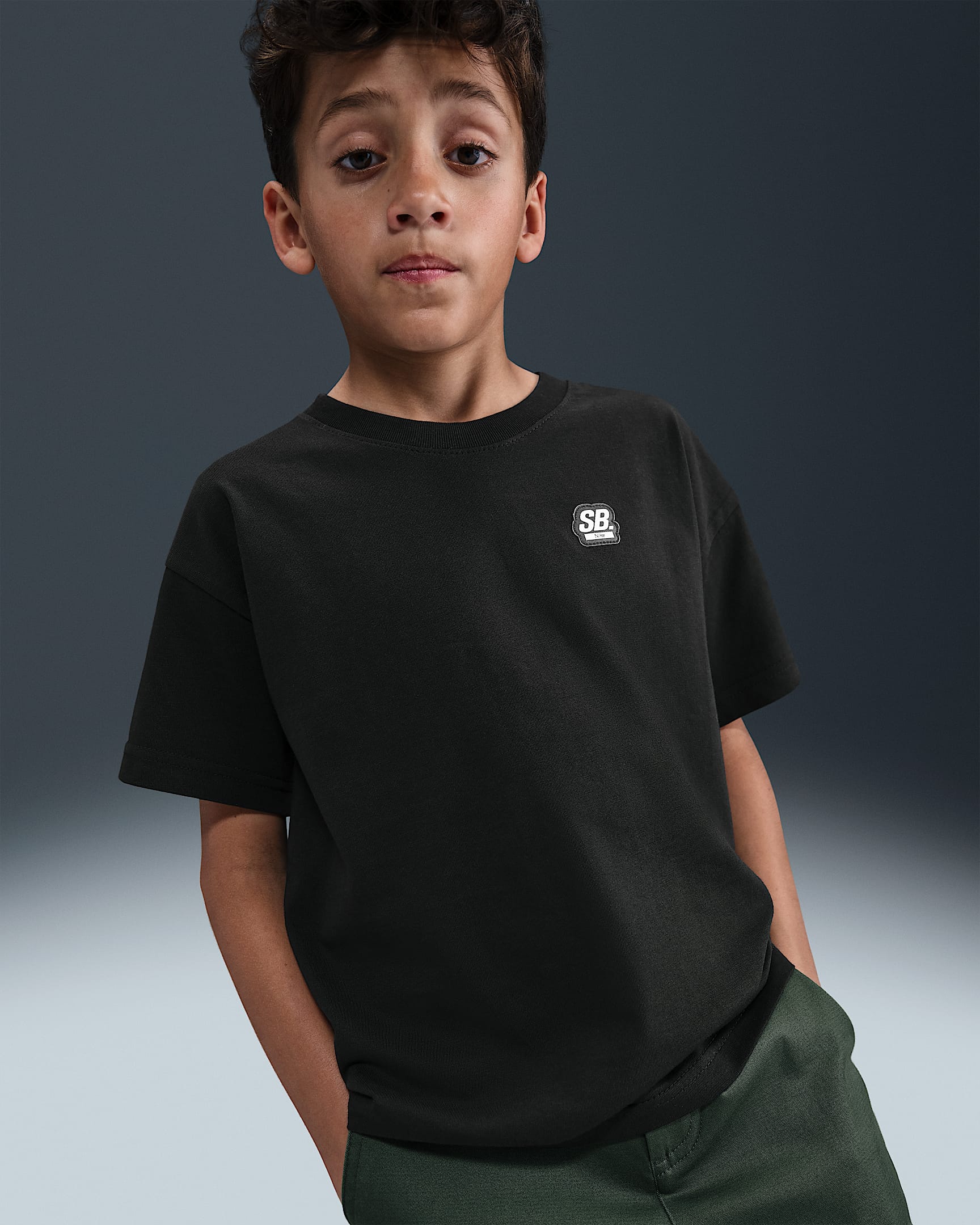 Playera de skateboarding para niños talla grande Nike SB - Negro