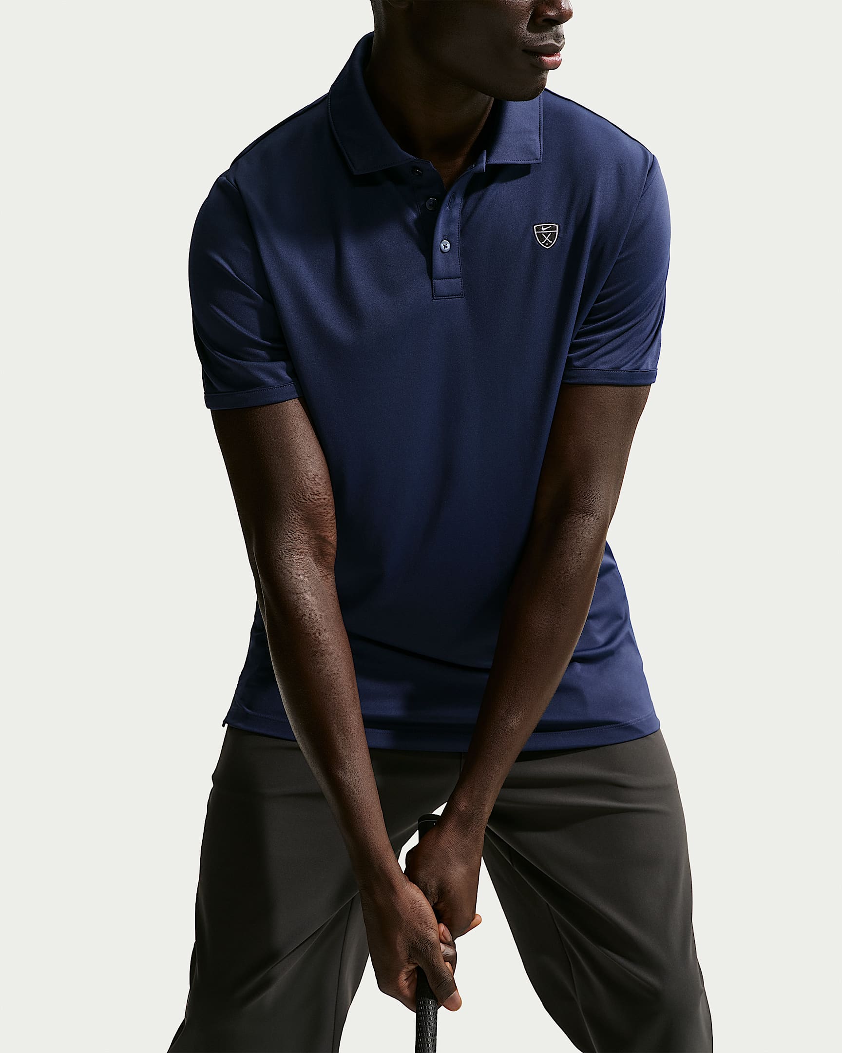 Nike Par Men's Dri-FIT Chest Logo Golf Polo - College Navy/White