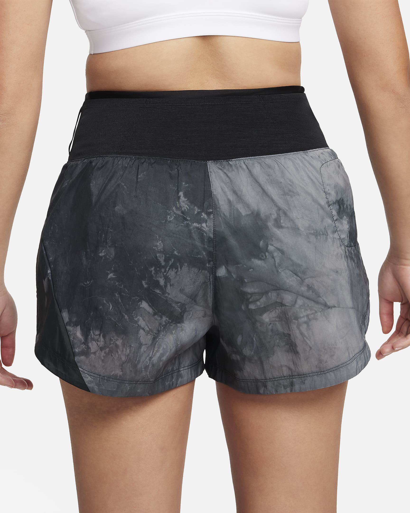 Nike Trail Repel-Laufshorts mit Slip und mittelhohem Bund für Damen (ca. 7,5 cm) - Schwarz/Schwarz