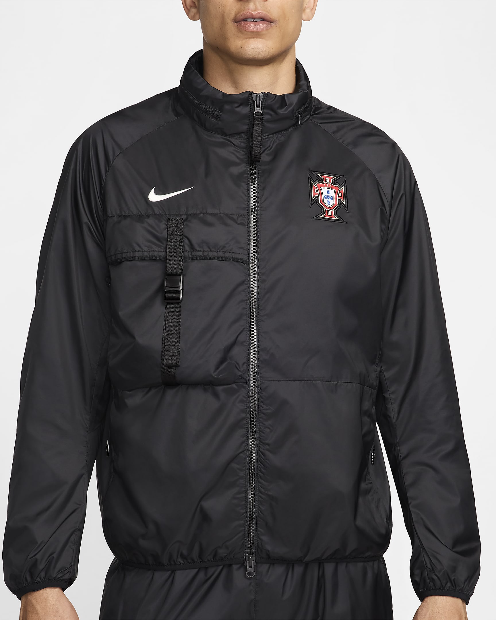 Portugal Men's Nike Football Halo Jacket - Black/Sail