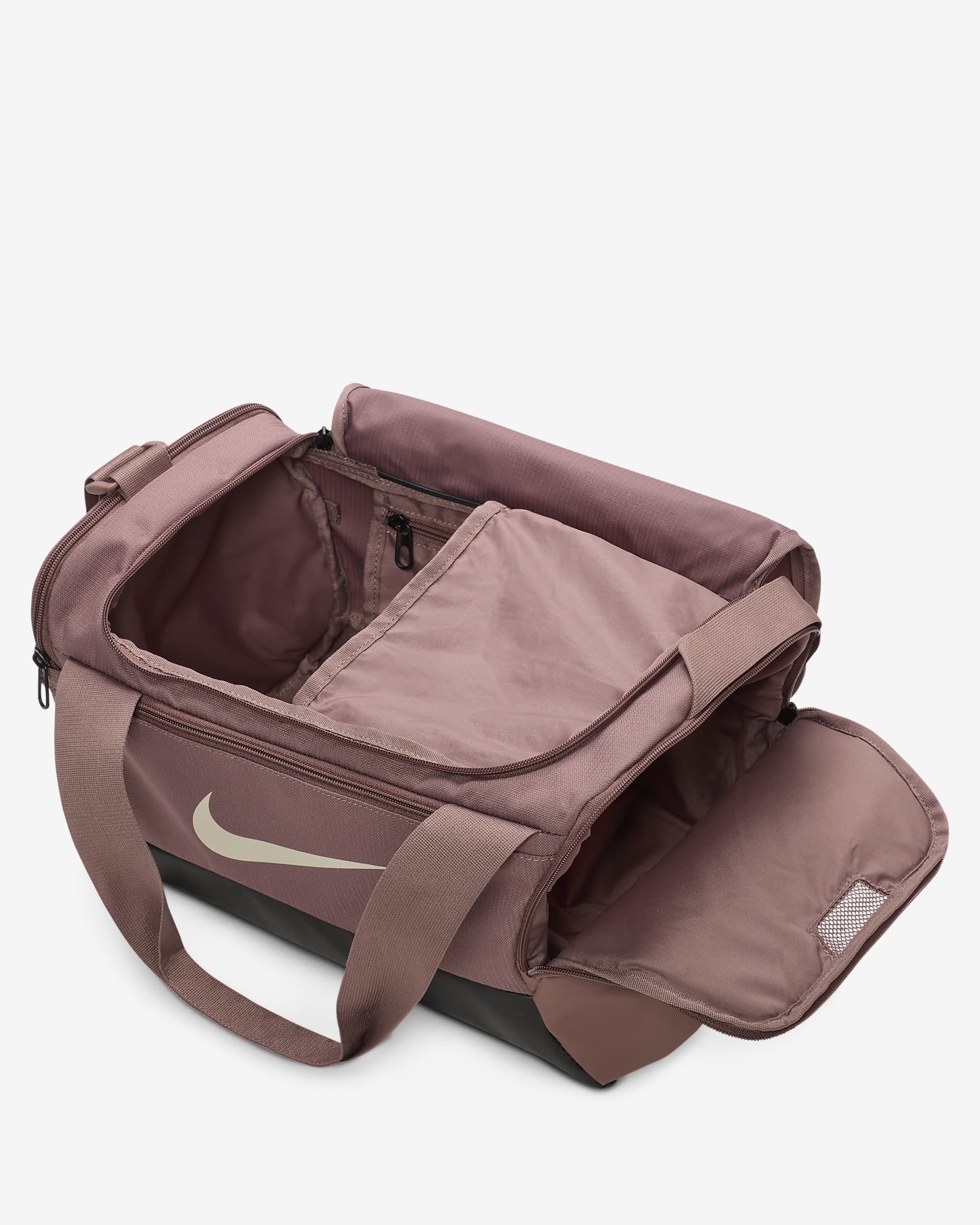 Sac de sport de training Nike Brasilia 9.5 (très petite taille, 25 L) - Smokey Mauve/Noir/Light Orewood Brown