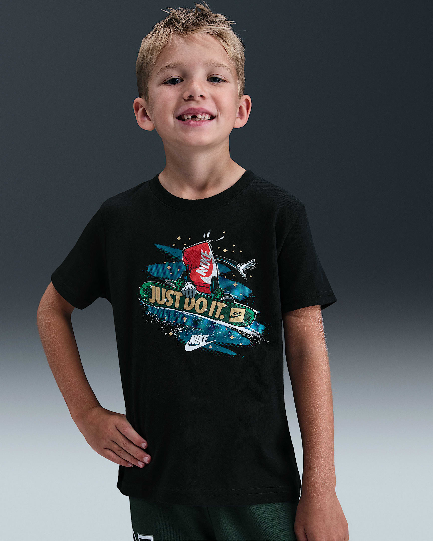 Nike Litle Kids' Snowboard Boxy T-Shirt - Black