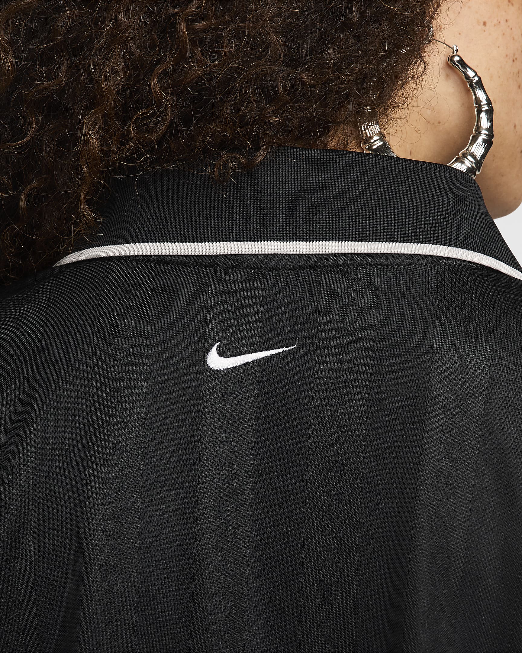 Nike Sportswear Collection Dri-FIT jacquard jersey met lange mouwen voor dames - Zwart/Light Iron Ore/Wit