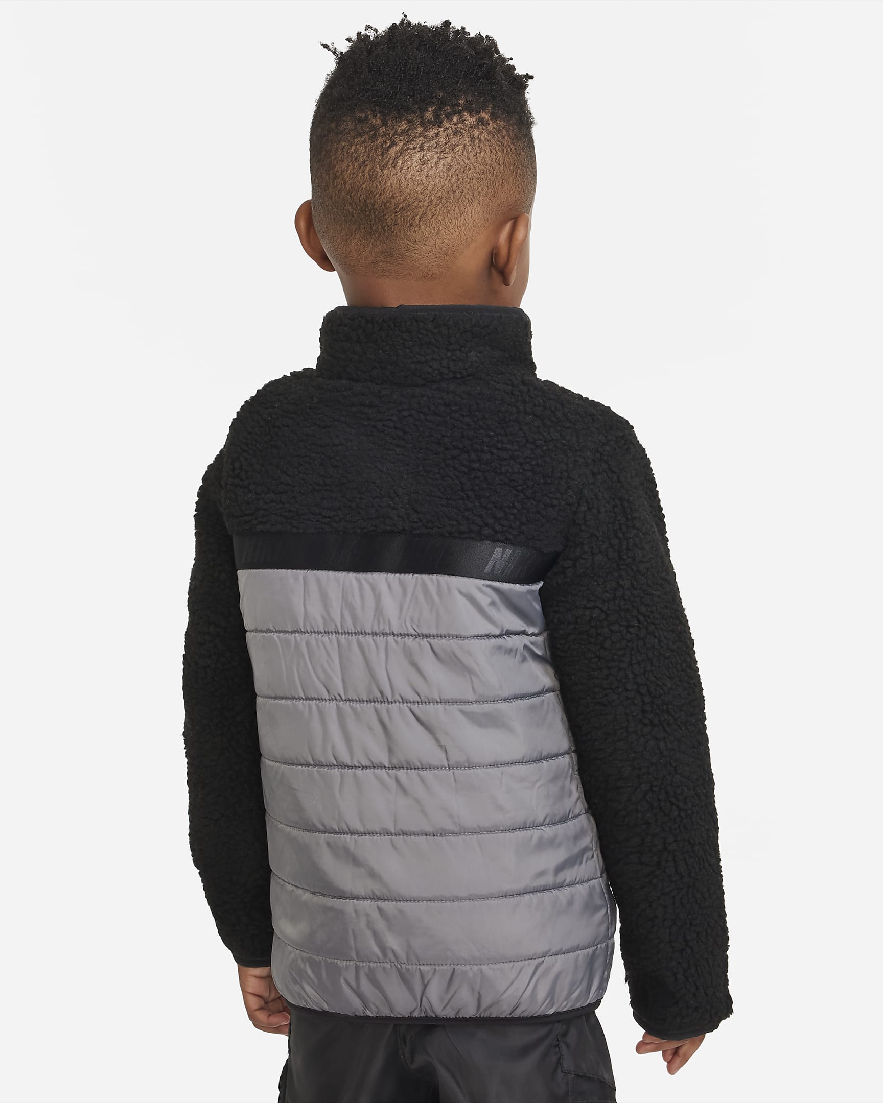 Nike Sherpa Fleece Jacket Little Boys' Water Resistant Sherpa Jacket - Black