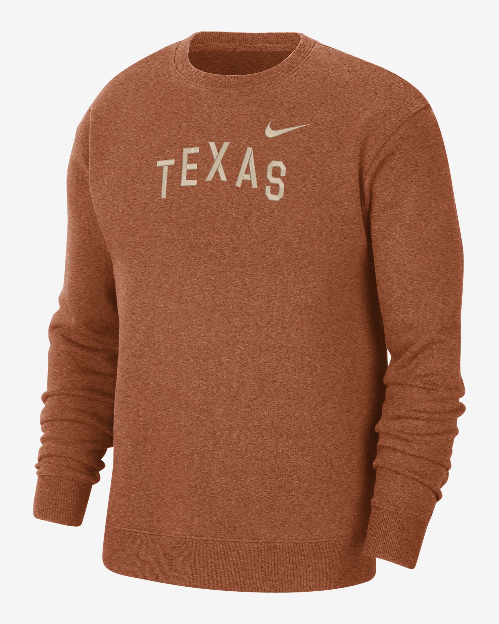 Sudadera con cuello redondo Nike College para hombre Texas - Naranja desierto/Jaspeado/Sésamo