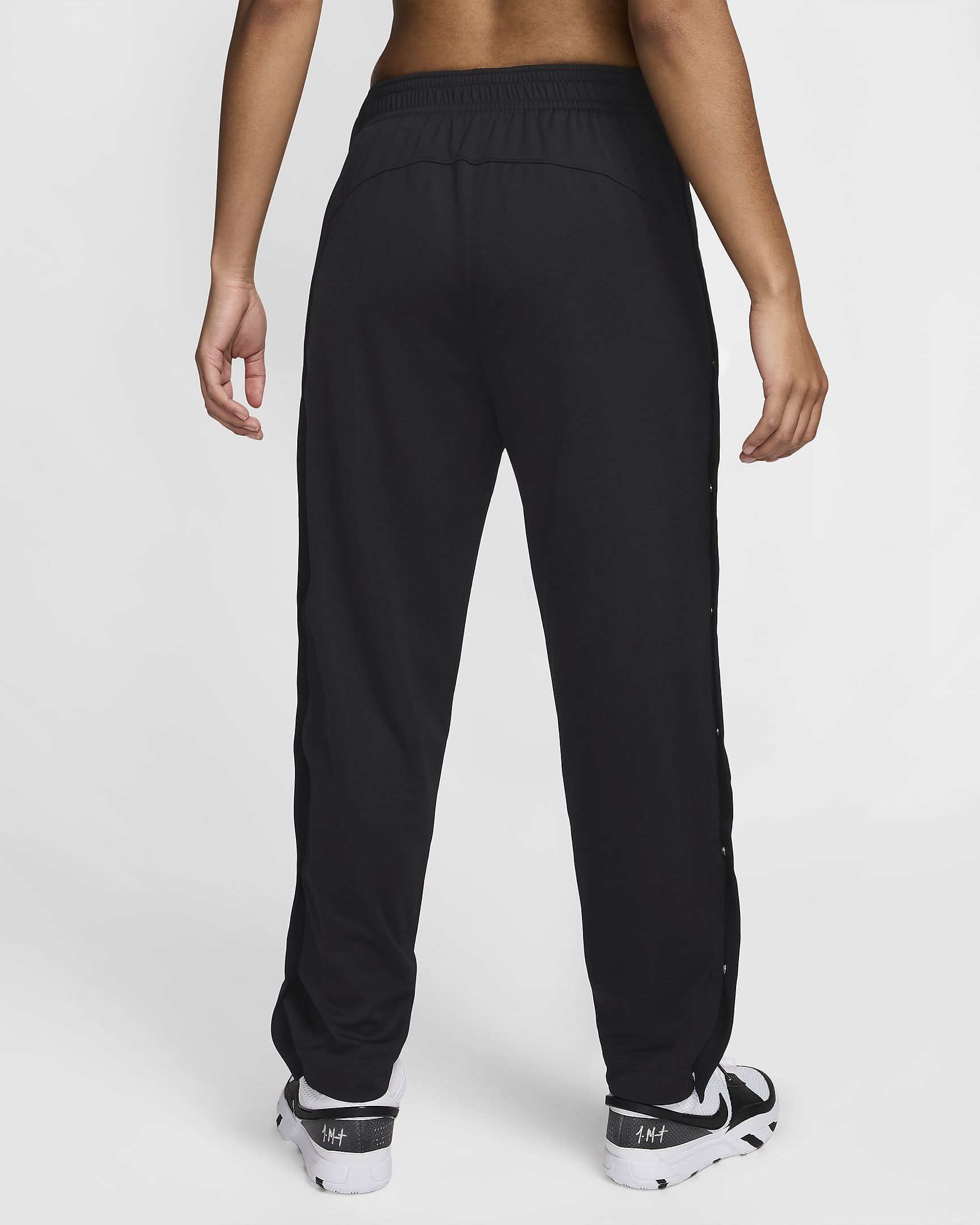 Pantalon de basket à boutons-pression Nike Dri-FIT pour femme - Noir/Noir/Blanc