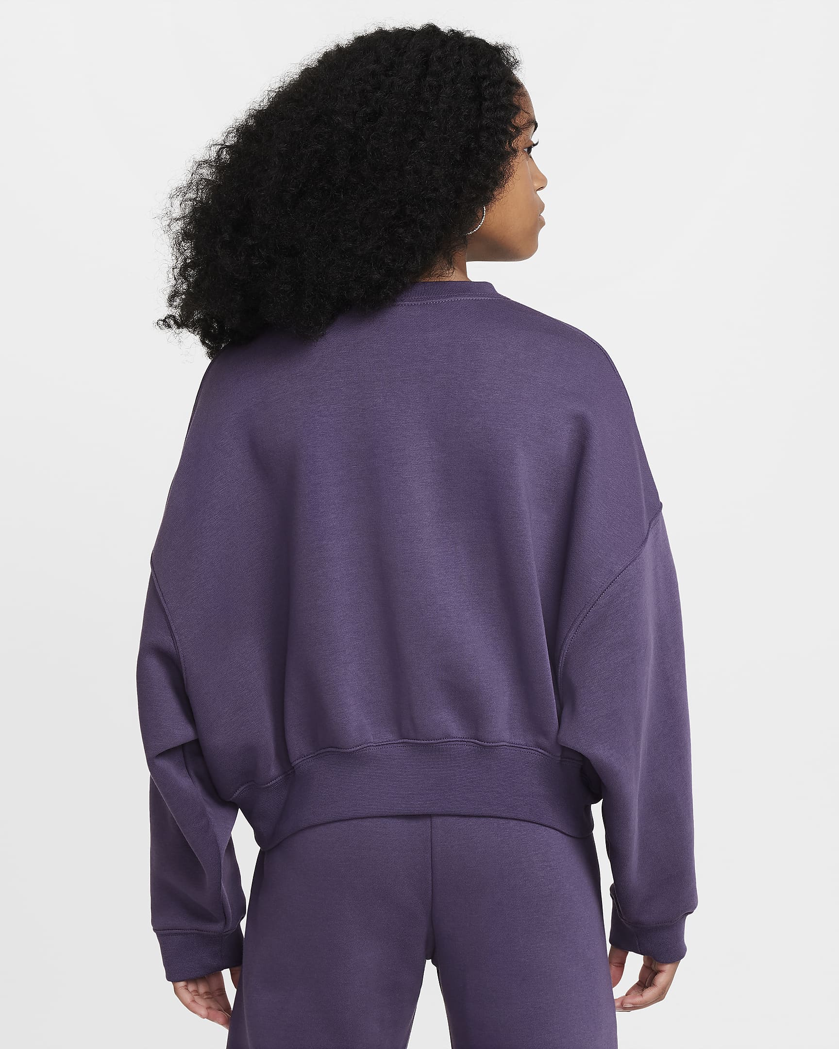 Sweat court en tissu Fleece Nike Sportswear pour fille - Dark Raisin