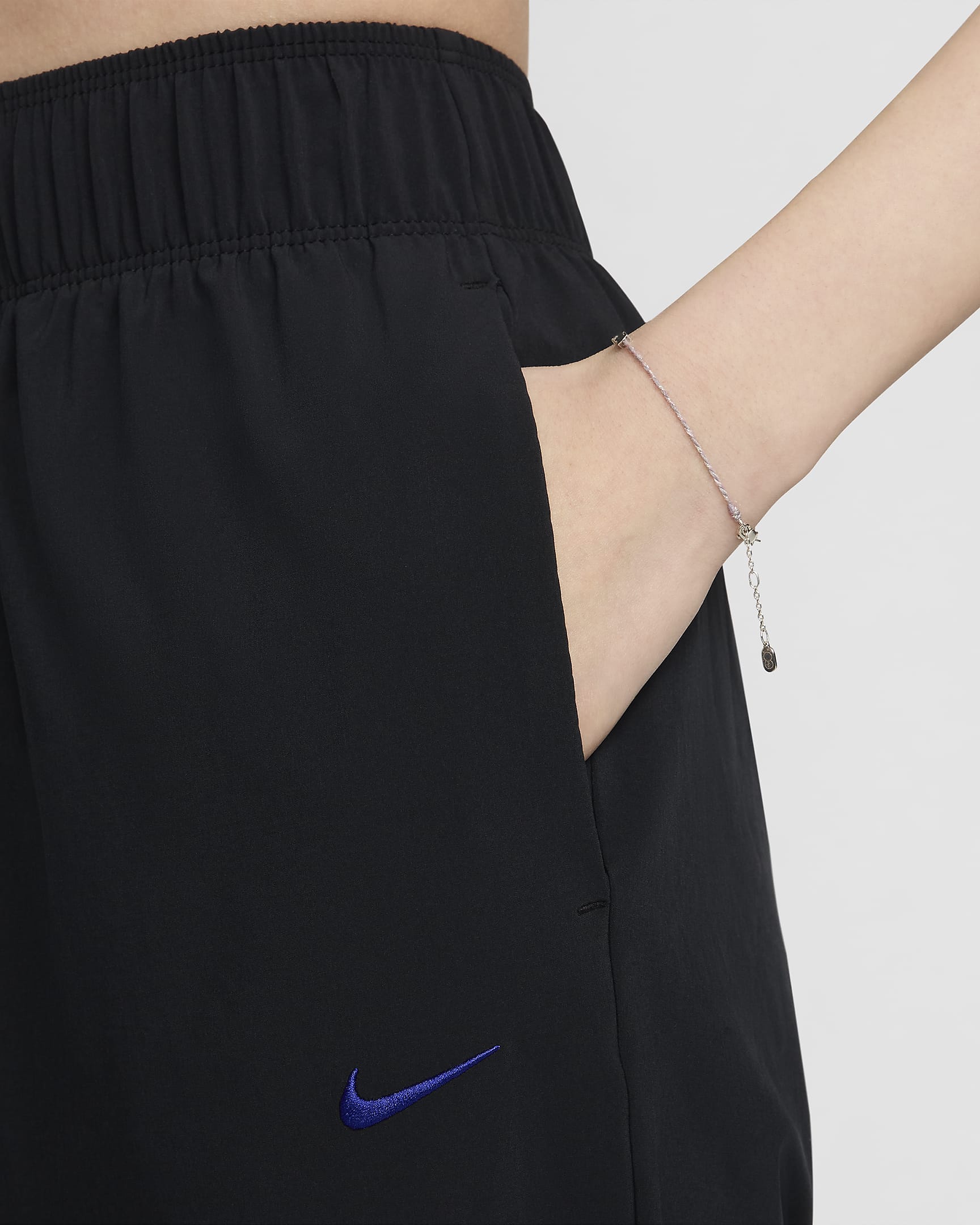 Nike Fast 女款 Dri-FIT 中腰 7/8 跑步運動褲 - 黑色/Concord