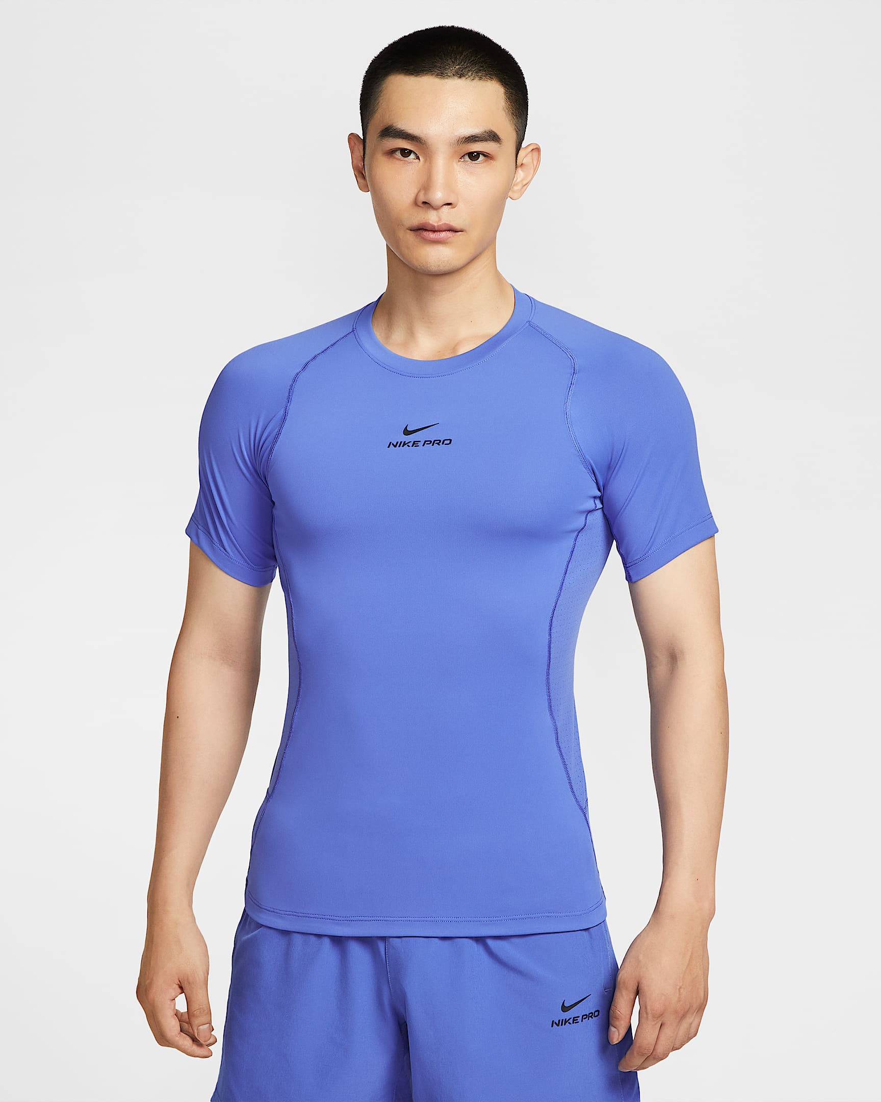 Nike Pro Training Men's Dri-FIT Short-Sleeve Top - Comet Blue/Black