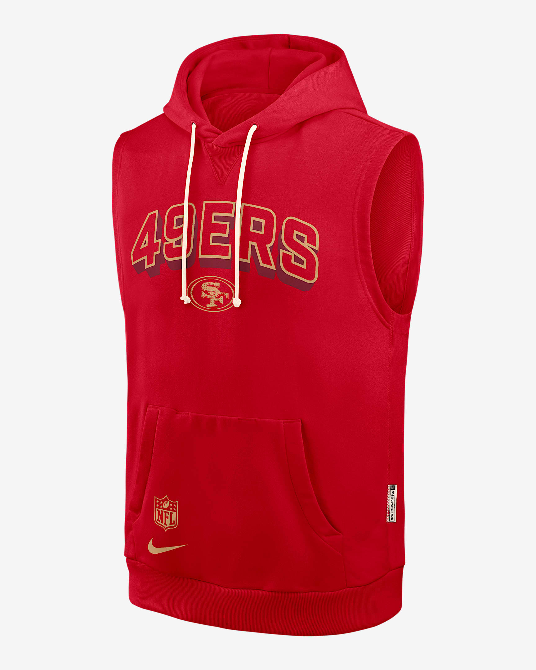 San Francisco 49ers Sideline Men's Nike Dri-FIT NFL Sleeveless Pullover Hoodie - Red