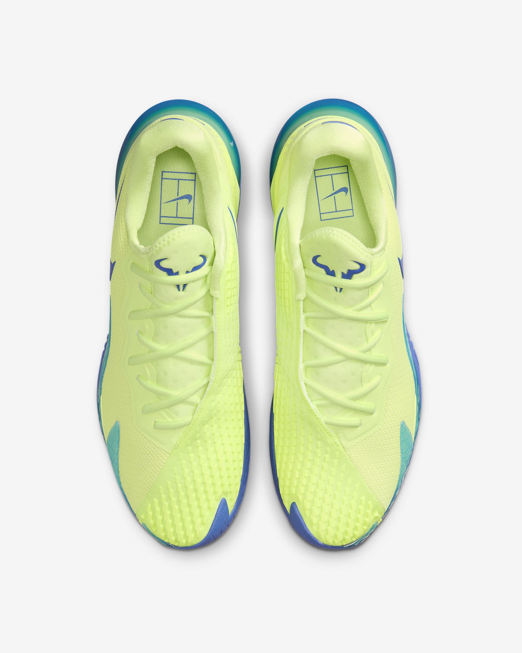 NikeCourt Zoom Vapor Cage 4 Rafa Men’s Hard Court Tennis Shoes - Light Lemon Twist/Light Photo Blue/Game Royal