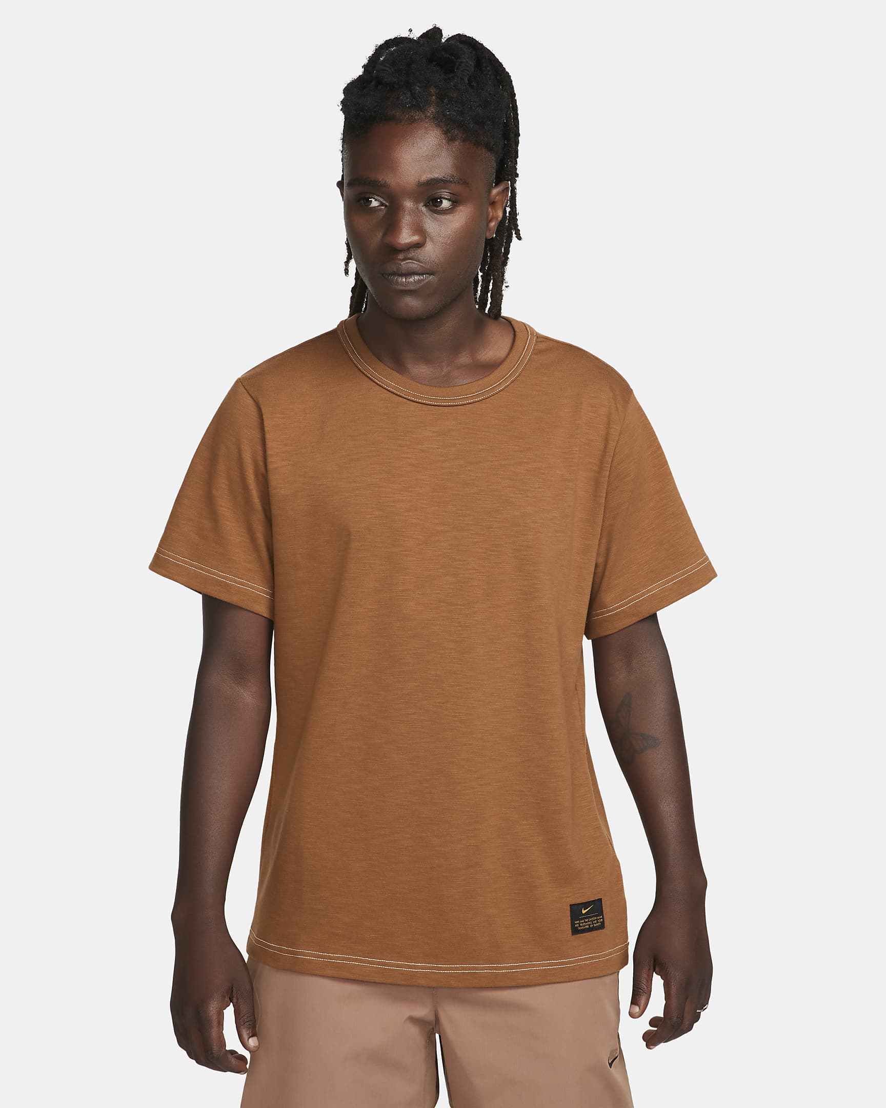 Nike Life Kurzarm-Strickoberteil für Herren - Light British Tan/Phantom