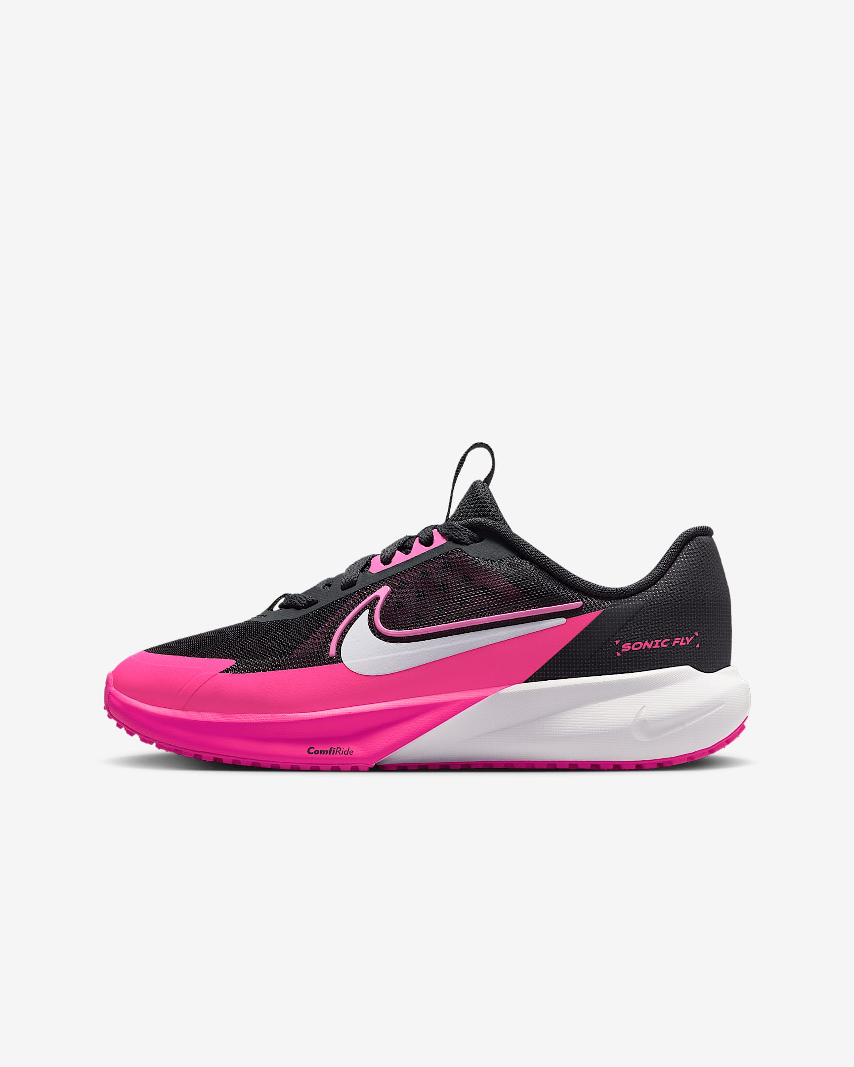 Nike Sonic Fly Big Kids' Running Shoes - Off Noir/Hyper Pink/Playful Pink/Bright Crimson