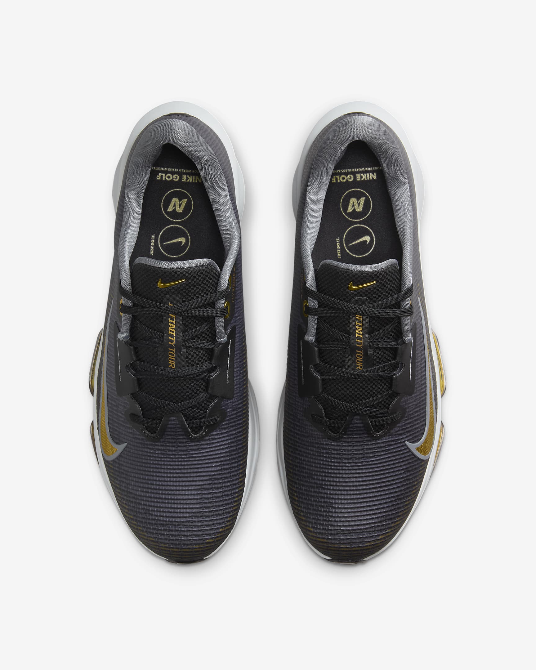 Nike Air Zoom Infinity Tour 2 高爾夫鞋 (寬) - 黑色/Cool Grey/Pure Platinum/Infinite Gold