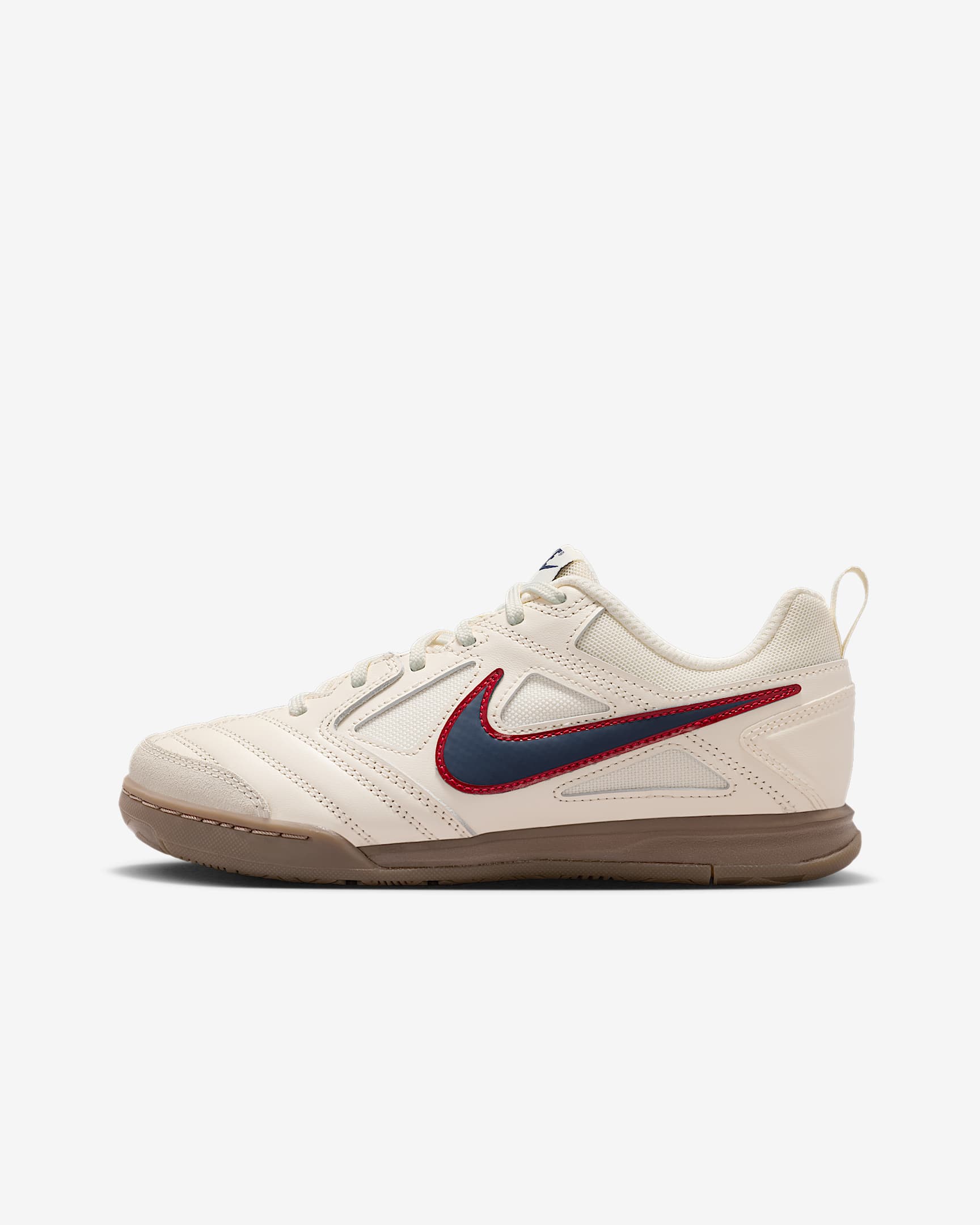 Nike Gato Older Kids' Shoes - Pale Ivory/University Red/Gum Dark Brown/Thunder Blue