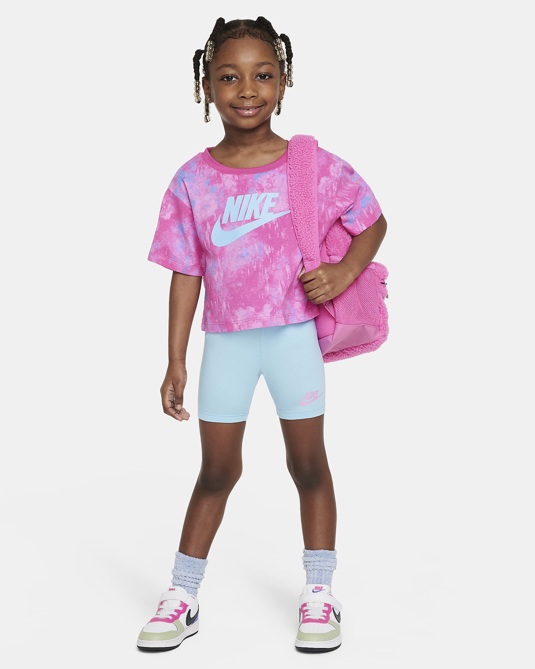 Conjunto de shorts de dos piezas infantil Nike - Azul acuario