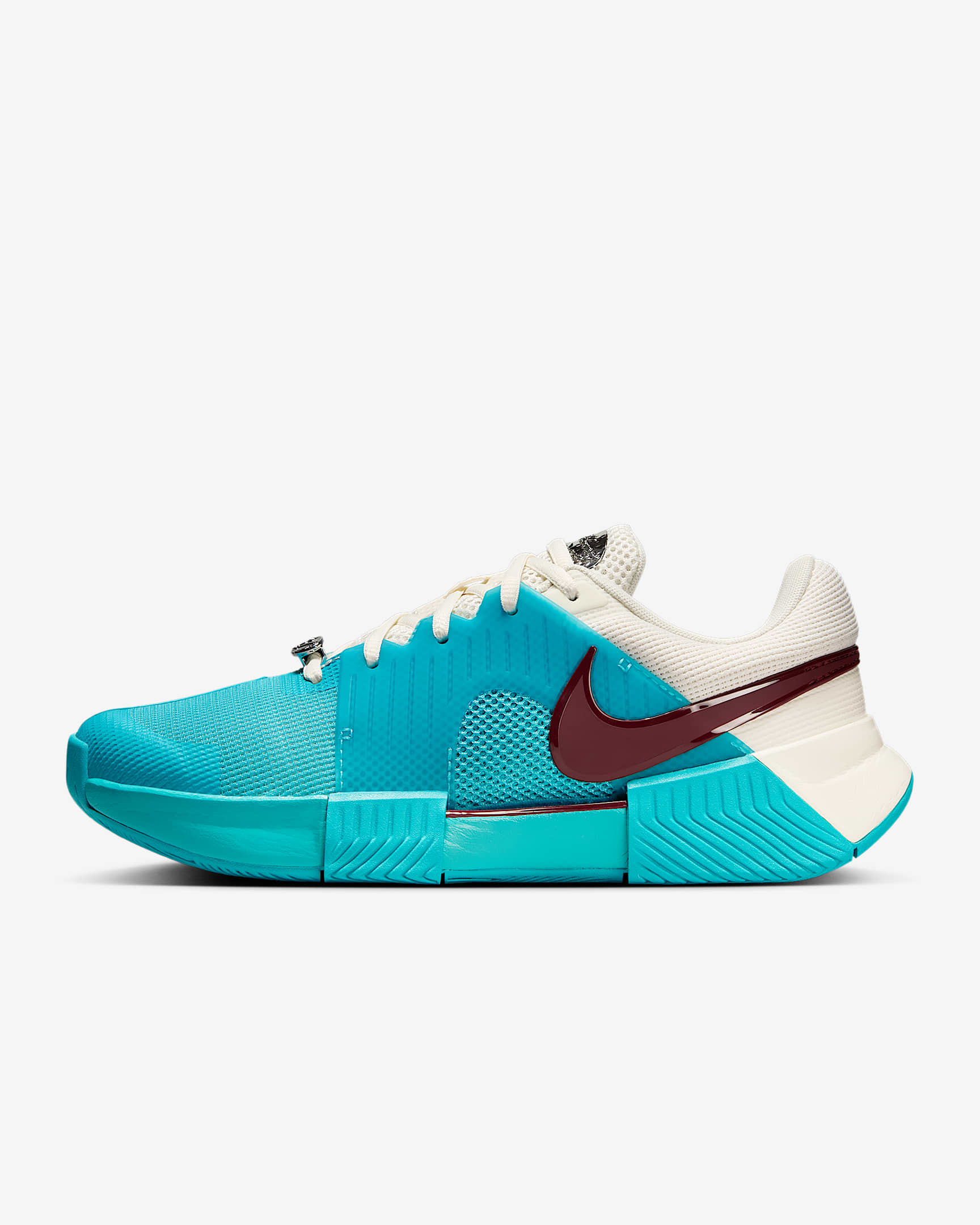 Tenis de tenis para cancha dura para mujer Nike GP Challenge 1 Premium - Cactus empolvado/Marfil pálido/Plata metalizado/Rojo team oscuro