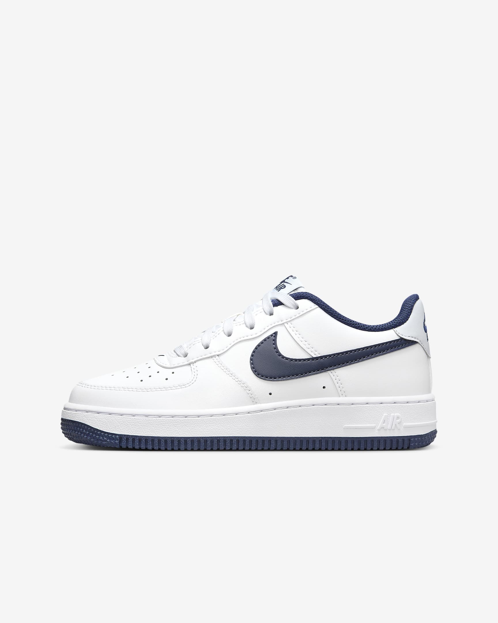 รองเท้าเด็กโต Nike Air Force 1 - ขาว/Football Grey/Midnight Navy