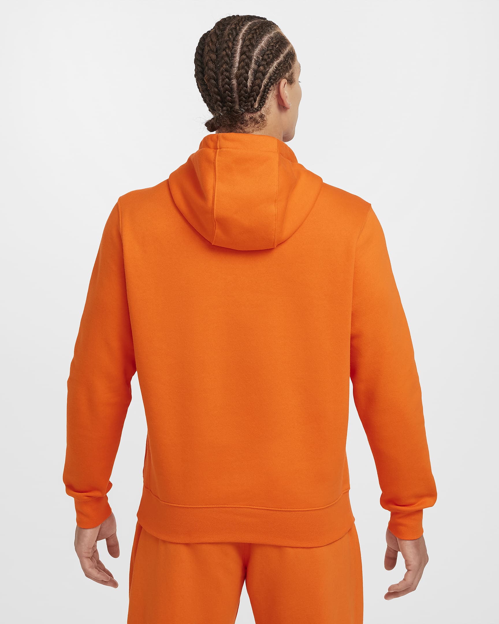 Nike Sportswear Club Fleece Men's Graphic Pullover Hoodie - Safety Orange/Safety Orange/White