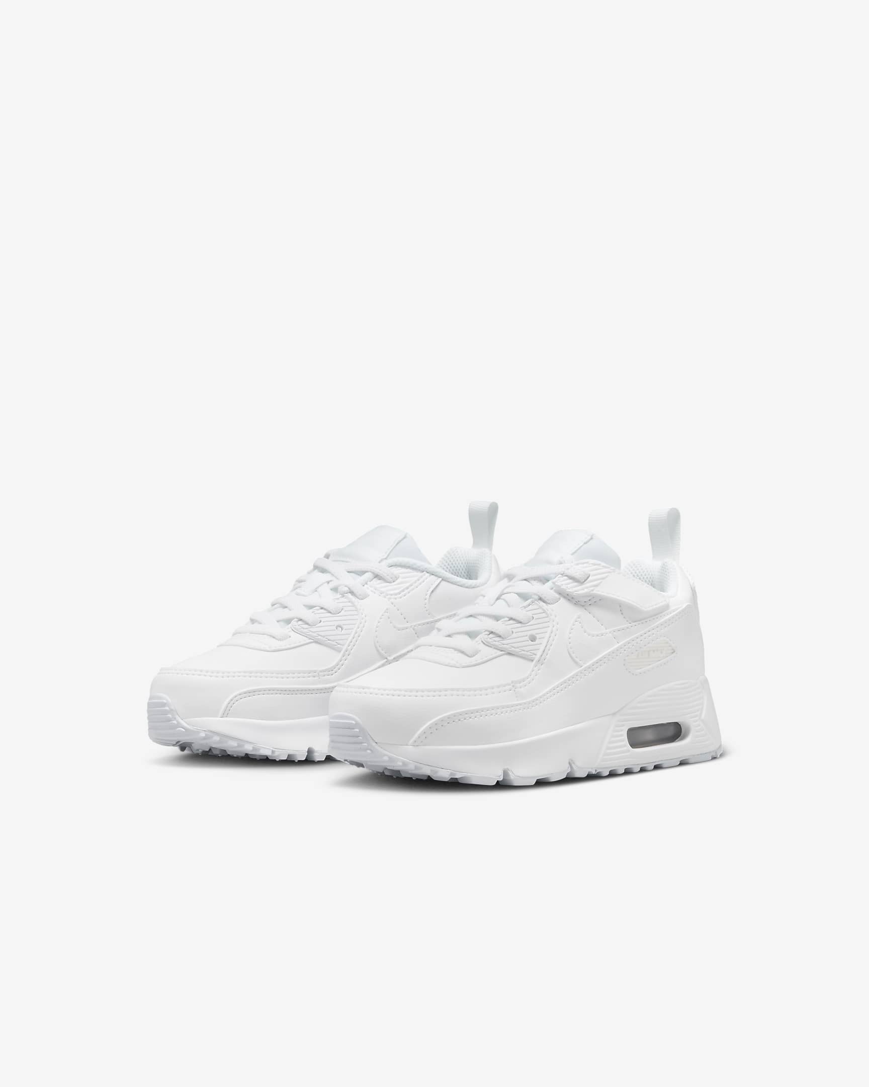 Tenis para niños de preescolar Nike Air Max 90 EasyOn - Blanco/Plata metalizado/Blanco/Blanco