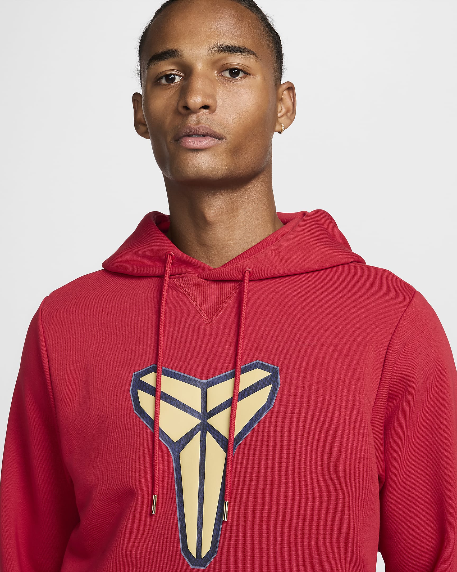 KB Men's Nike Dri-FIT Pullover Basketball Hoodie - Varsity Red/Jersey Gold