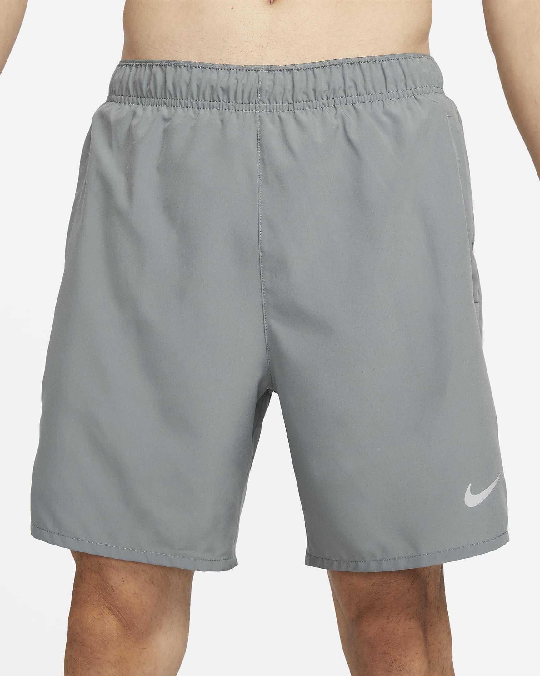 Nike Dri-FIT Challenger Men's 18cm (approx.) Brief-Lined Versatile Shorts - Smoke Grey/Smoke Grey/Black