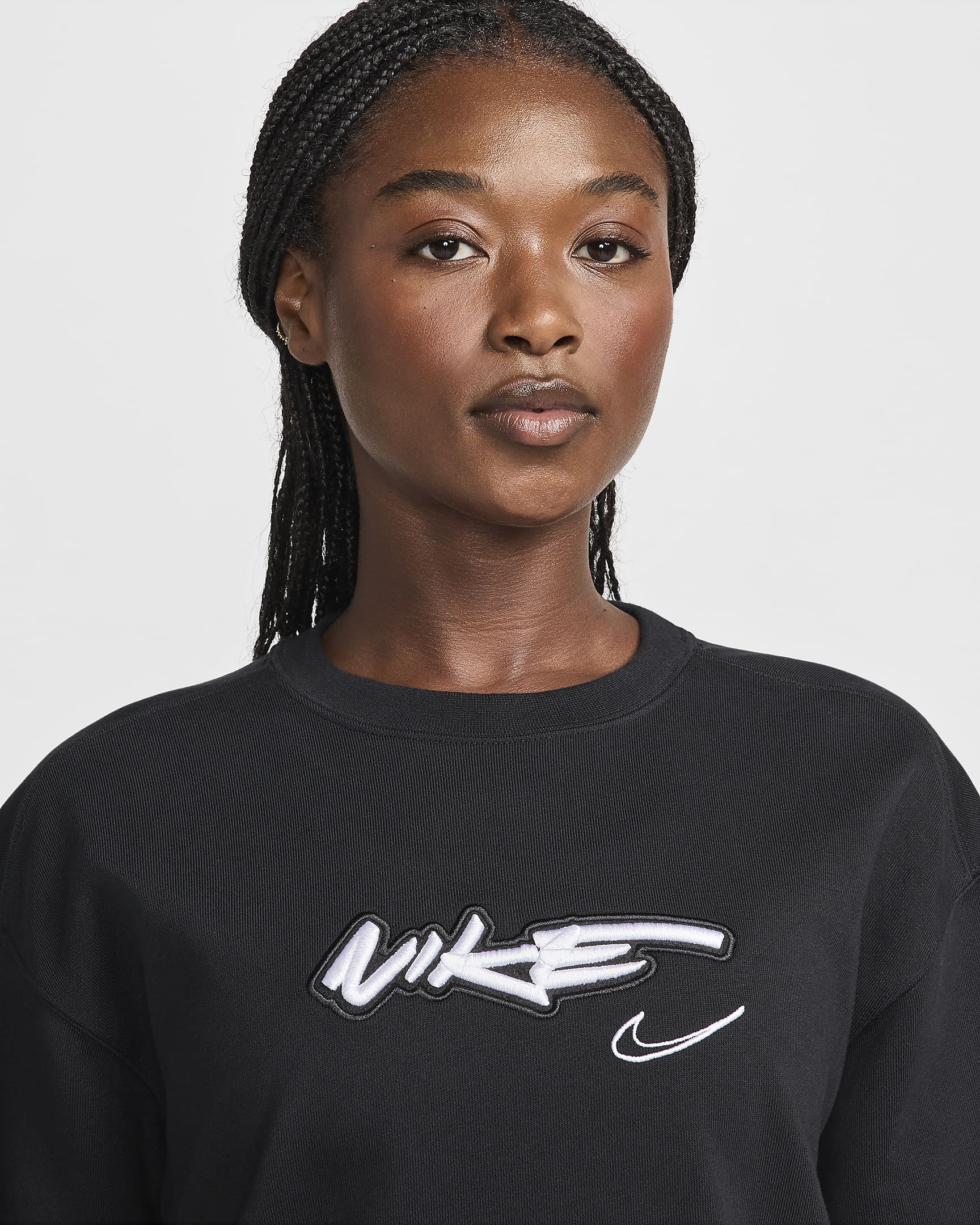 Nike Sportswear Breaking weites Oberteil aus French Terry (Damen) - Schwarz