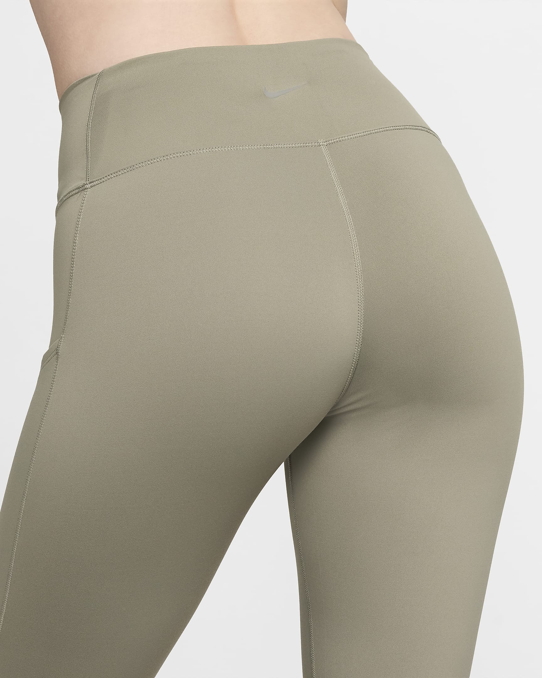 Leggings tiro alto de 7/8 con bolsillos para mujer Nike One - Militar claro/Negro