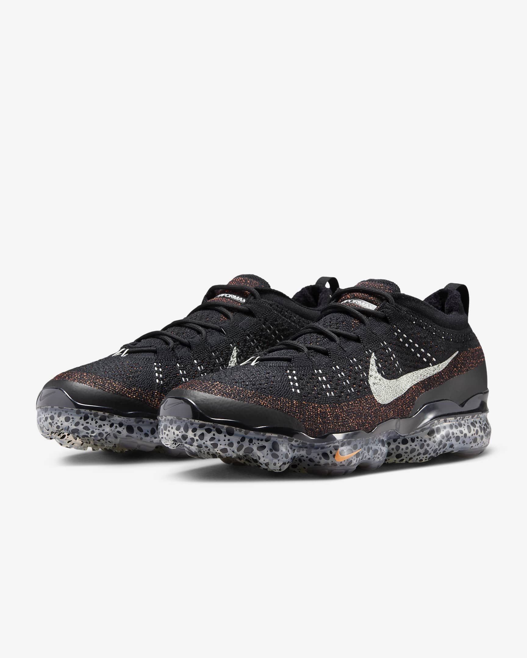 Nike Air VaporMax 2023 Flyknit Electric Men's Shoes - Black/Black/Total Orange/Light Silver