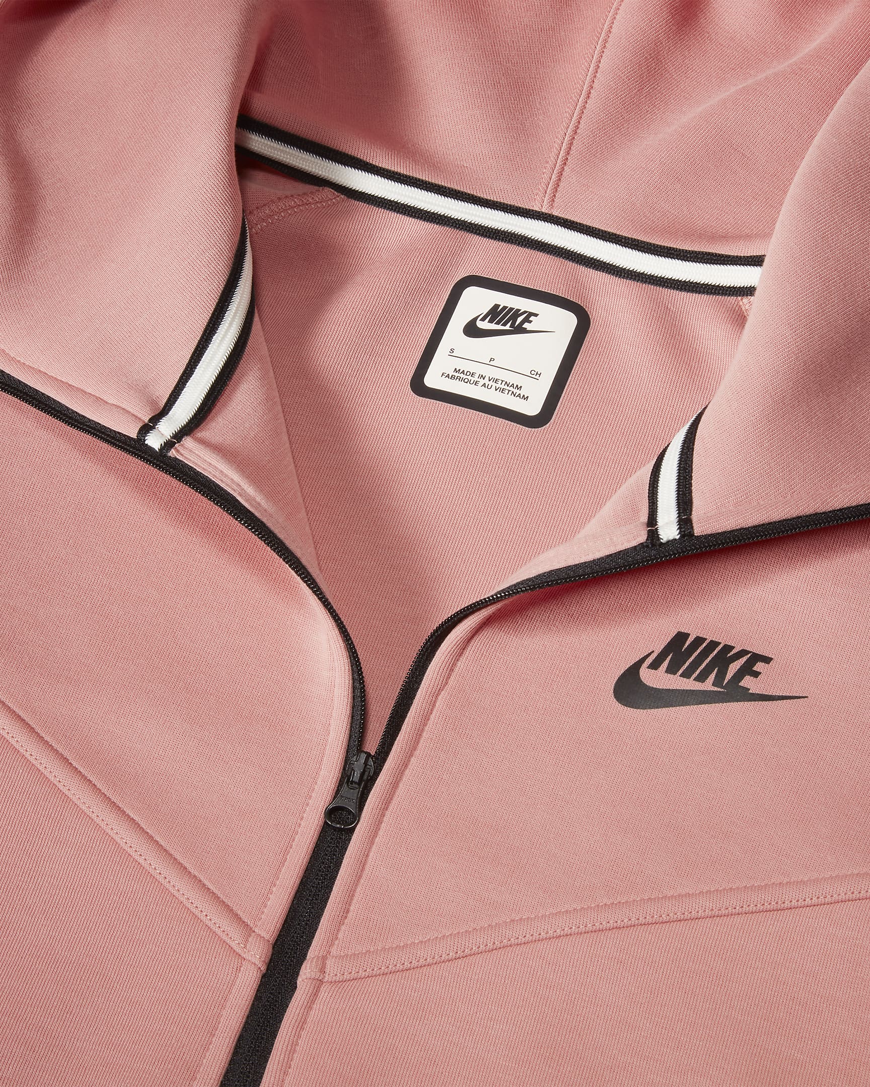 Sweat à capuche et zip Nike Sportswear Tech Fleece Windrunner pour femme - Red Stardust/Noir