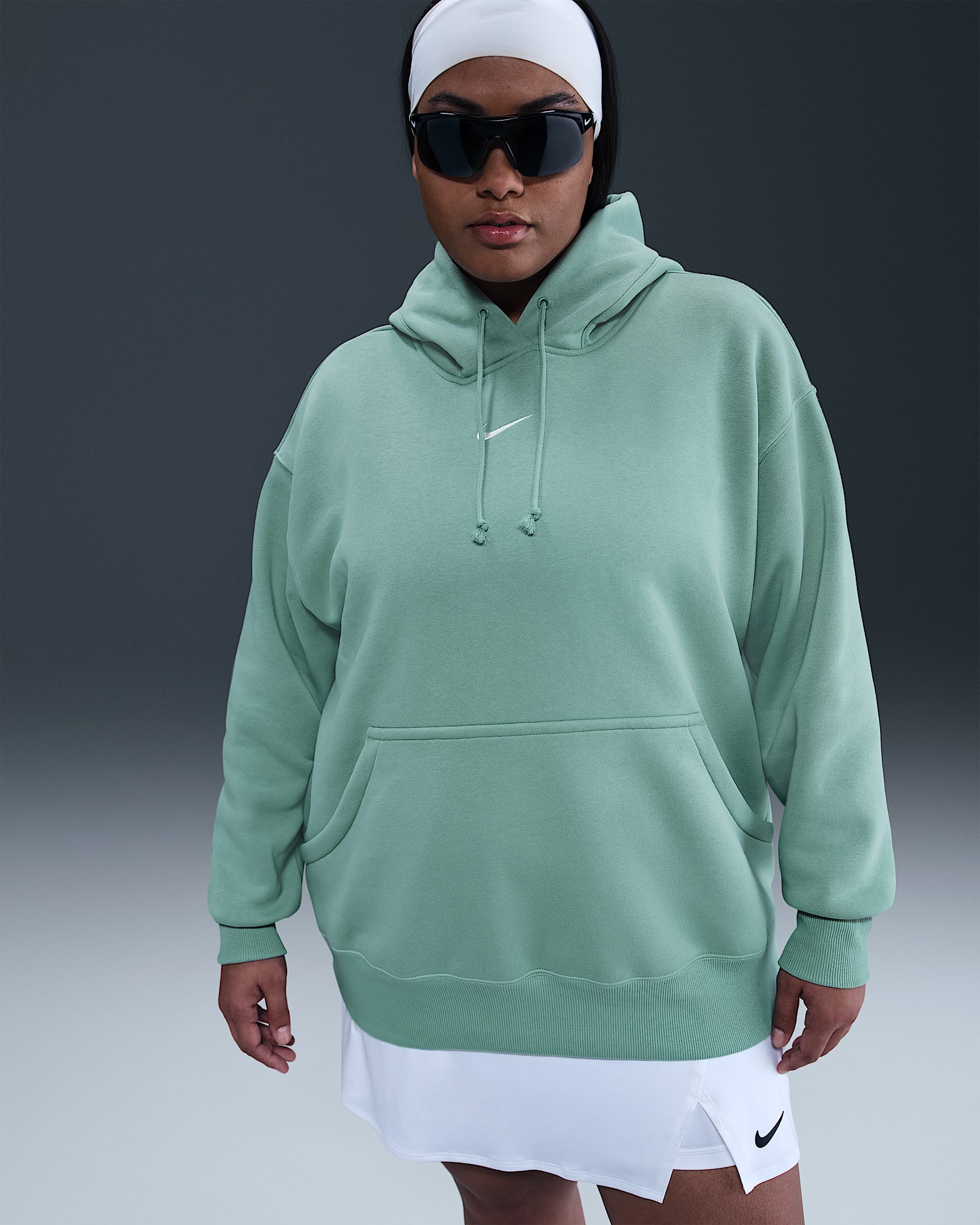 Sweat à capuche oversize Nike Sportswear Phoenix Fleece pour femme (grande taille) - Cannon/Sail